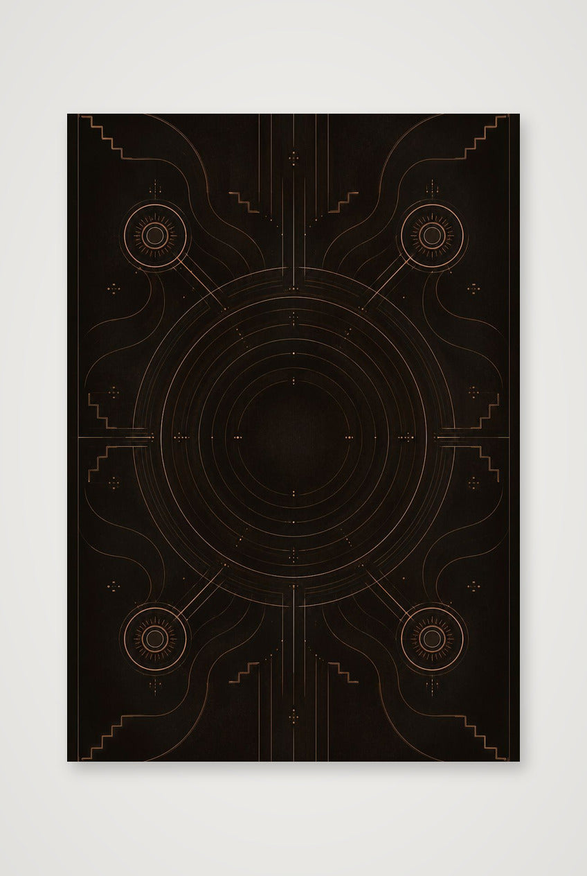 Solar Script Midnight Atlas — 70×100cm, 28×39" Print only