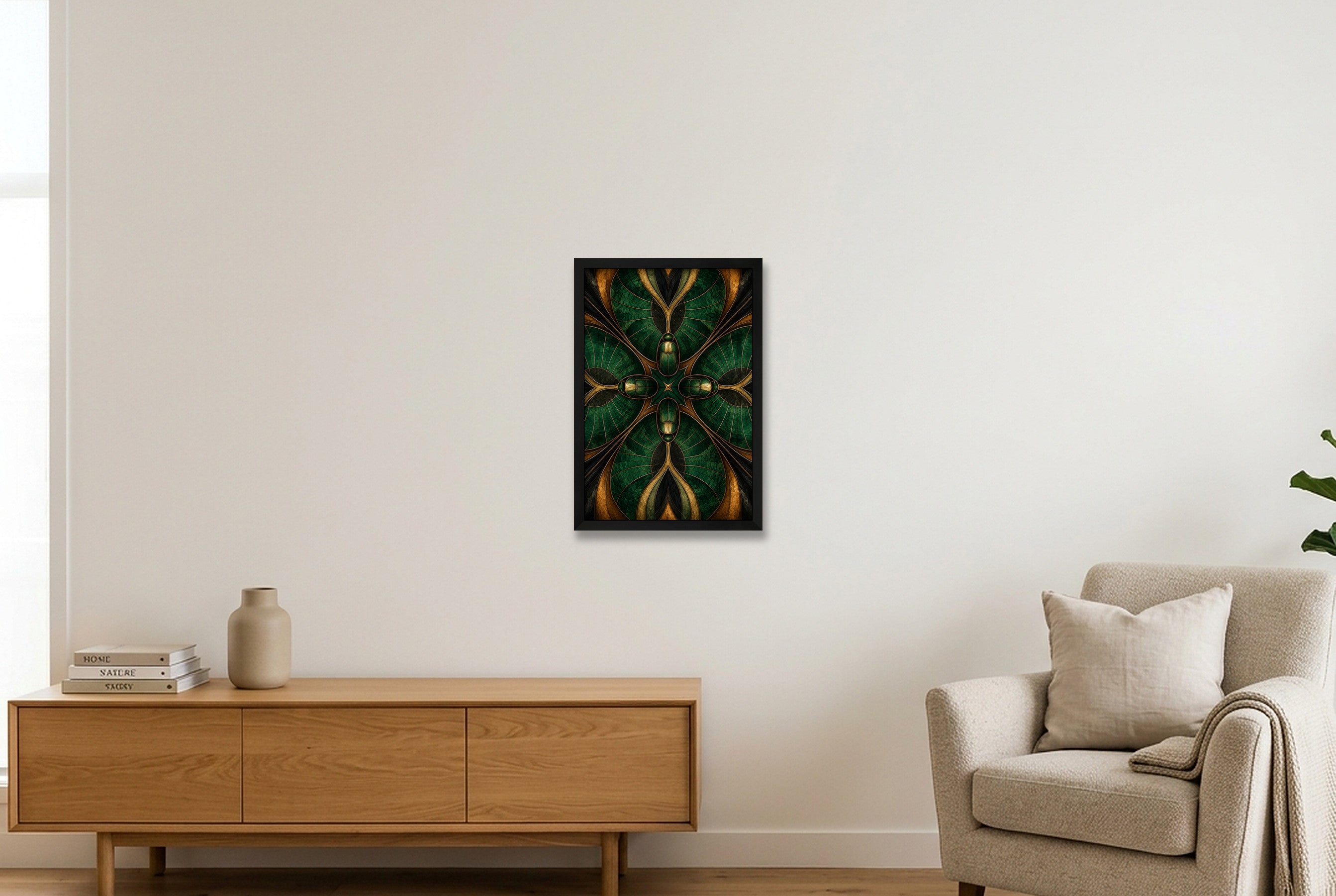 Scarab Shell Animal Signal — 30×45cm, 12×18" Black Frame