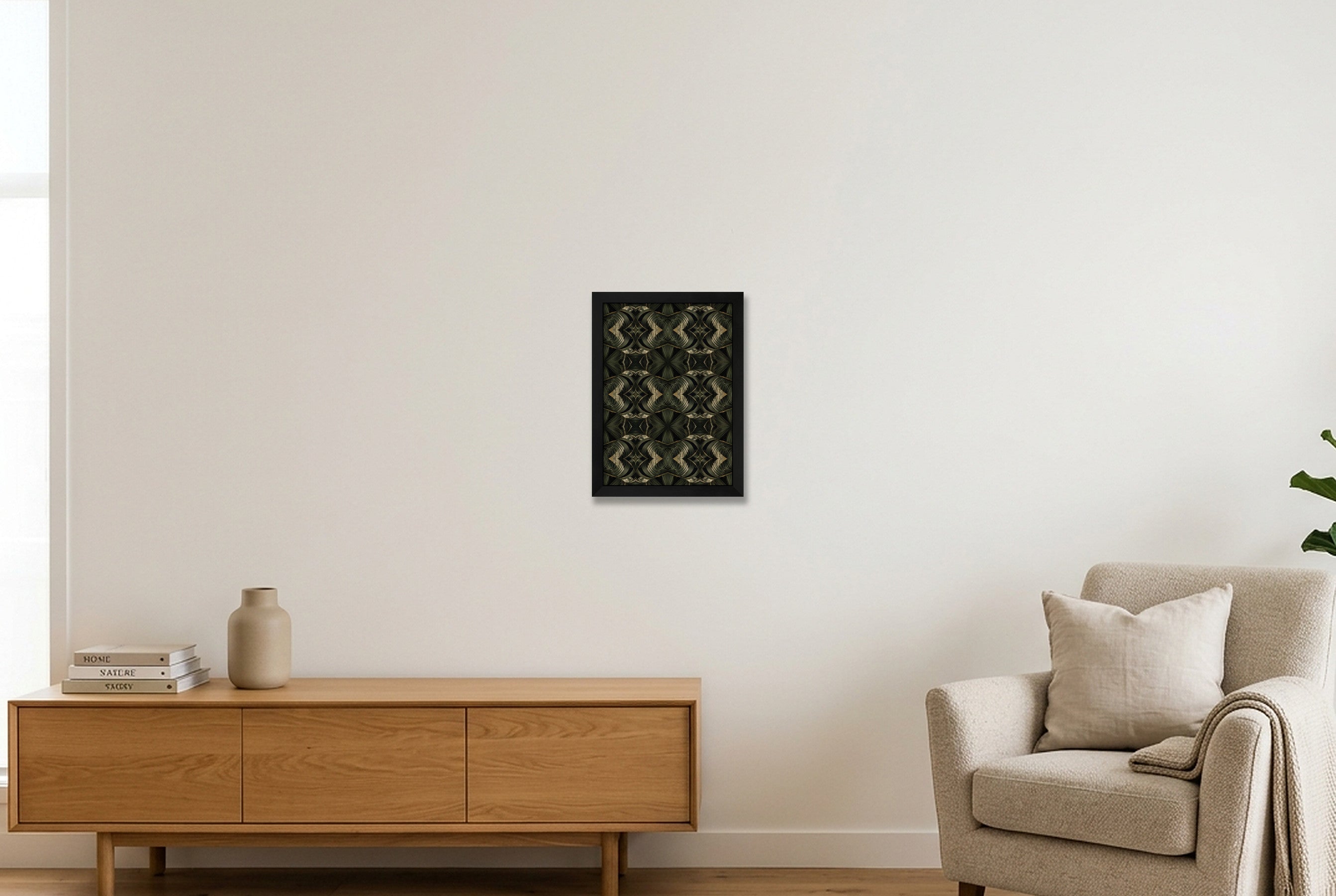 Palm_Shadow Botanical_Archive — A4 (21×30cm, 8×12") Black Frame