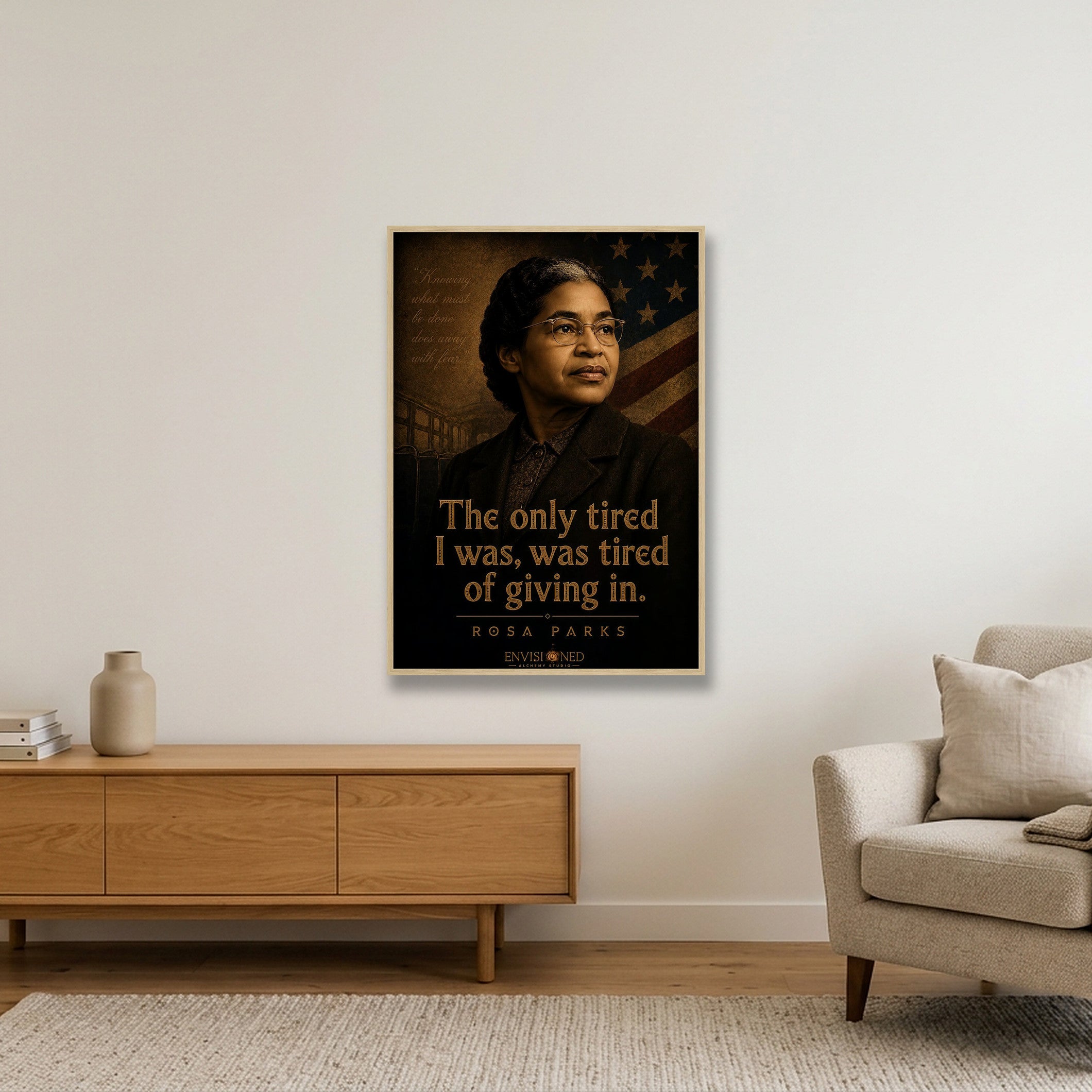 Rosa_parks_Legacy_speaks — 70×100cm, 28×39" Oak Frame