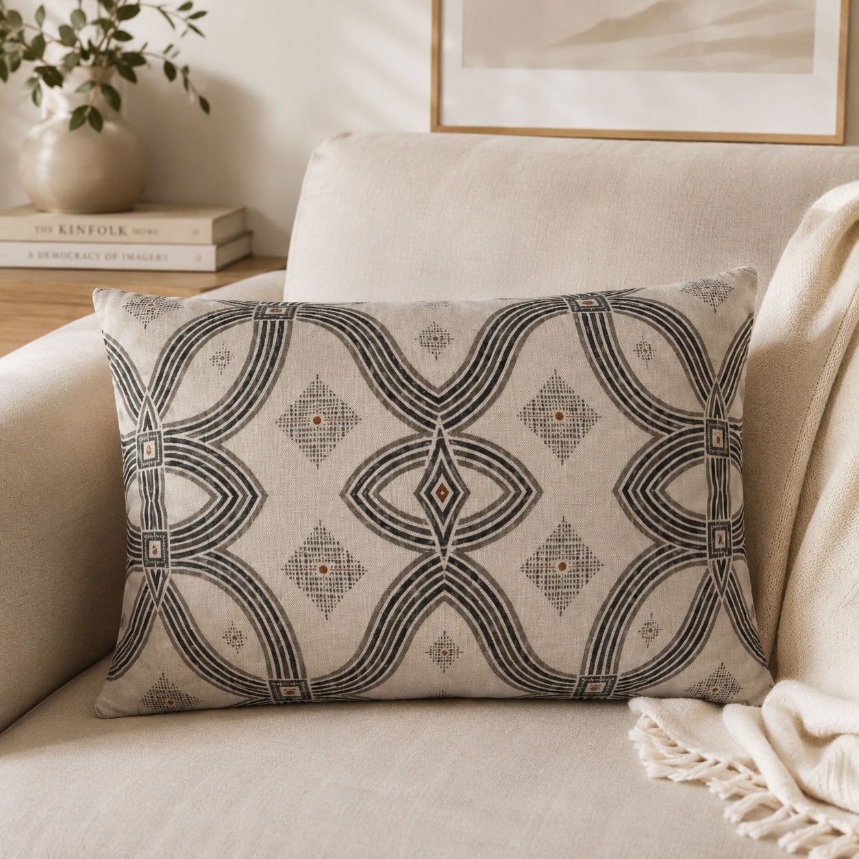 Zebra Rhythm – Monochrome Loom – Velvet Cushion