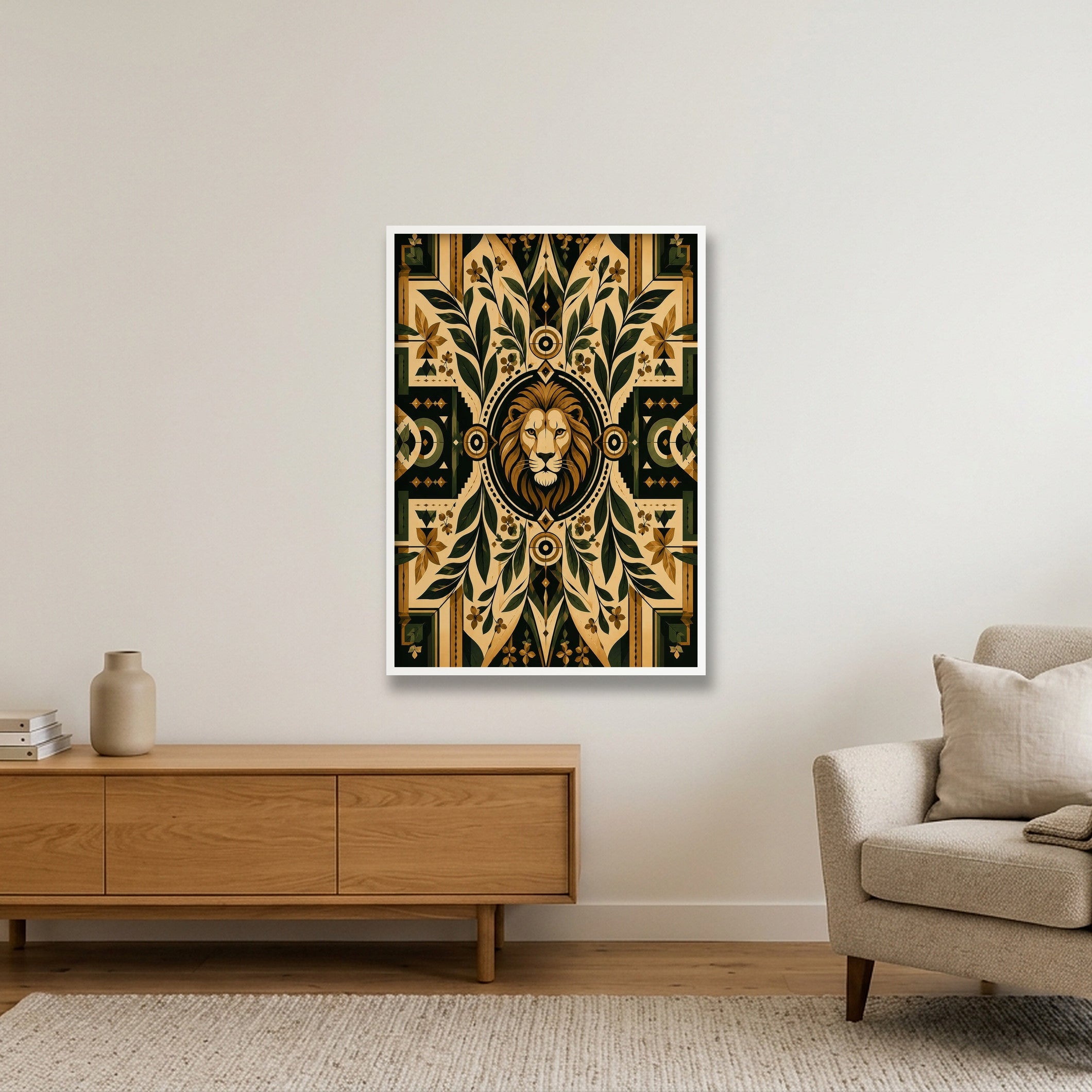 Lions Path Roots Livity — 70×100cm, 28×39" White Frame