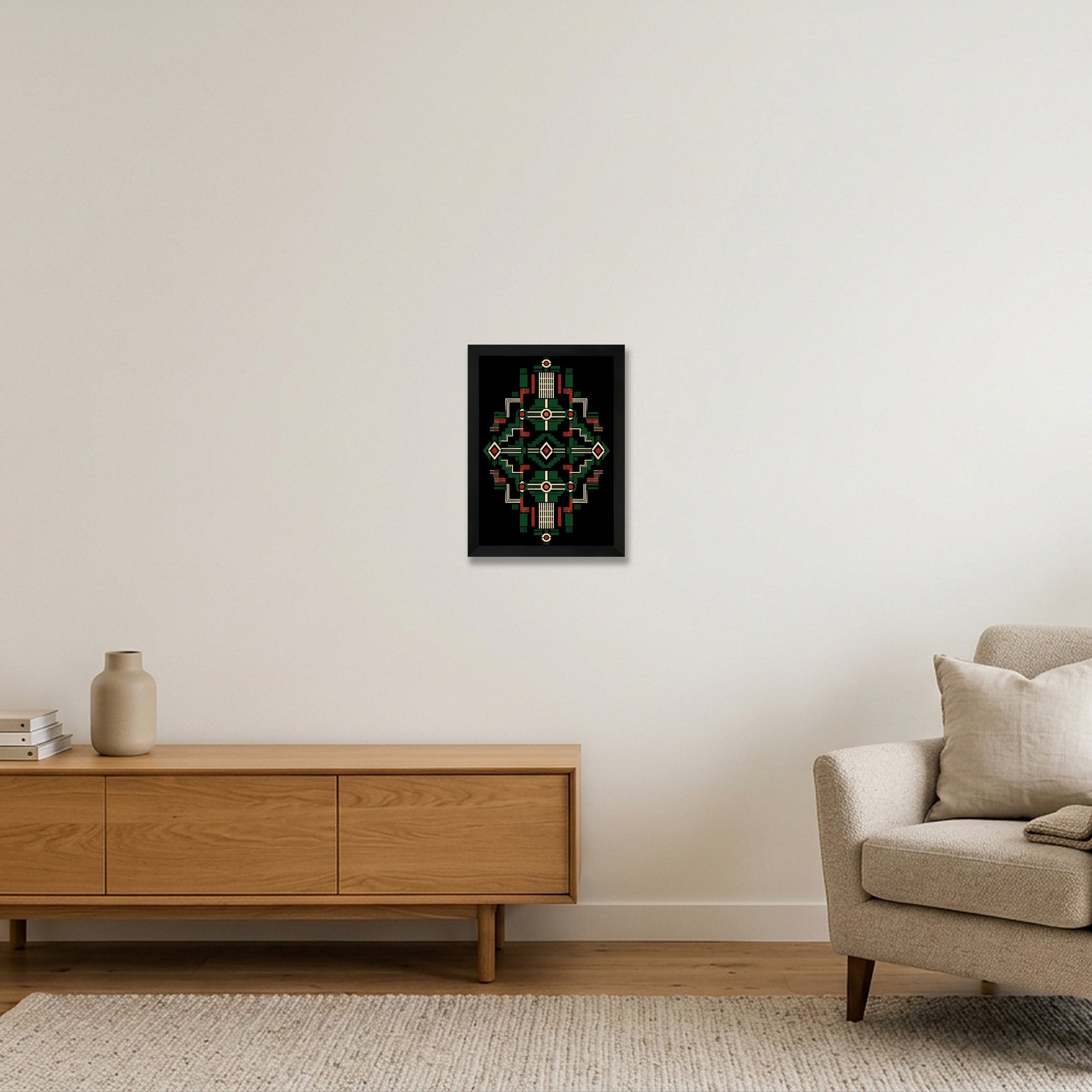 Unity_Grid_Pan_African_Modern — A4 (21×30cm, 8×12") Black Frame