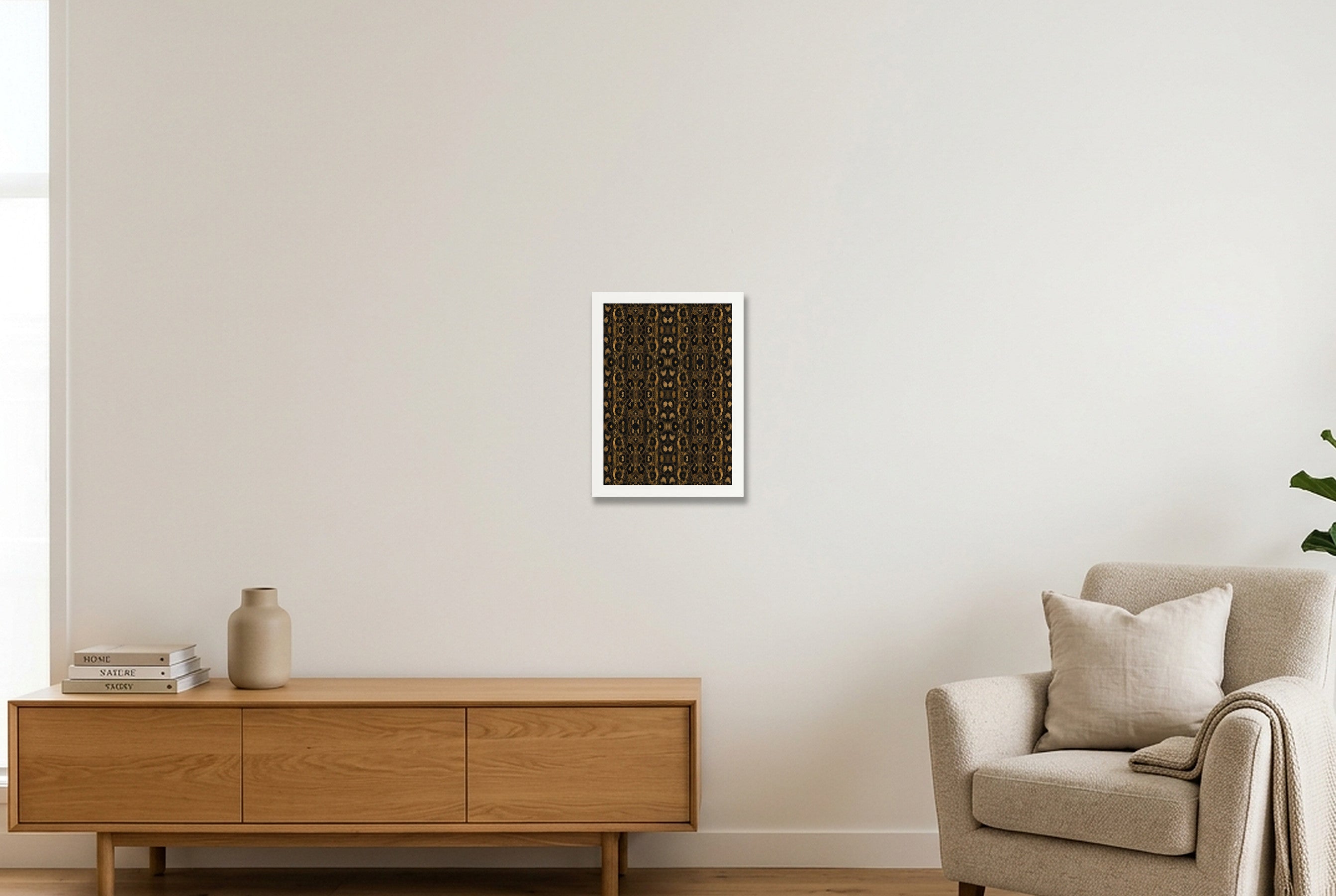 Leopard Dusk Animal Signal — A4 (21×30cm, 8×12") White Frame