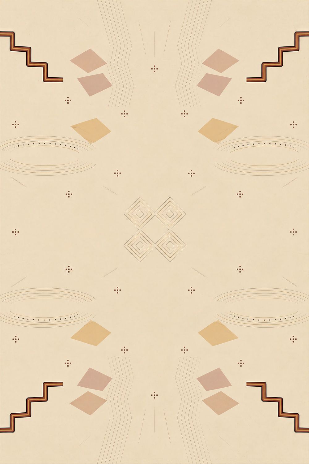 Neutral Beige African Wall Art, Minimalist Geometric Giclée Print — Ochre Horizon