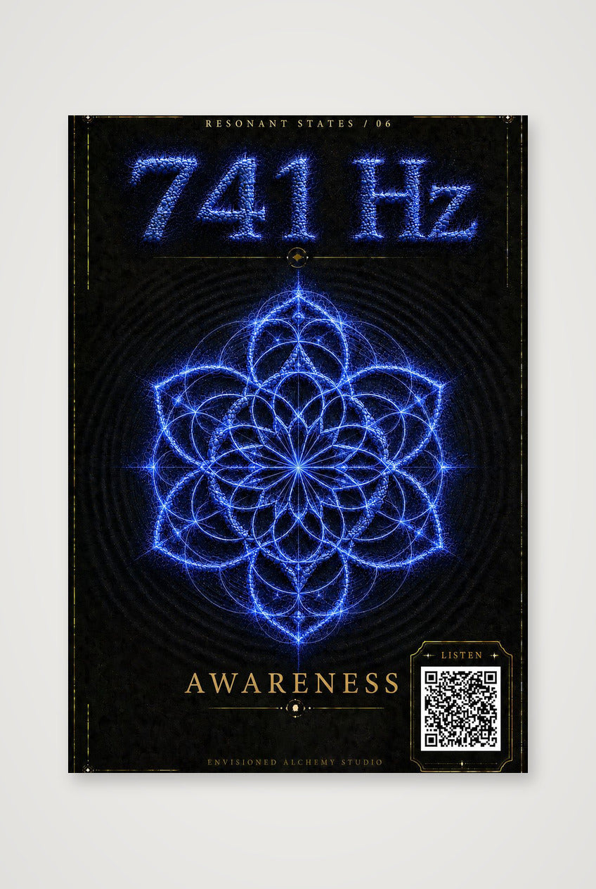 741 Hz Resonant States Frequency Cymatic Fine Art Print — 70×100cm, 28×39" Print only