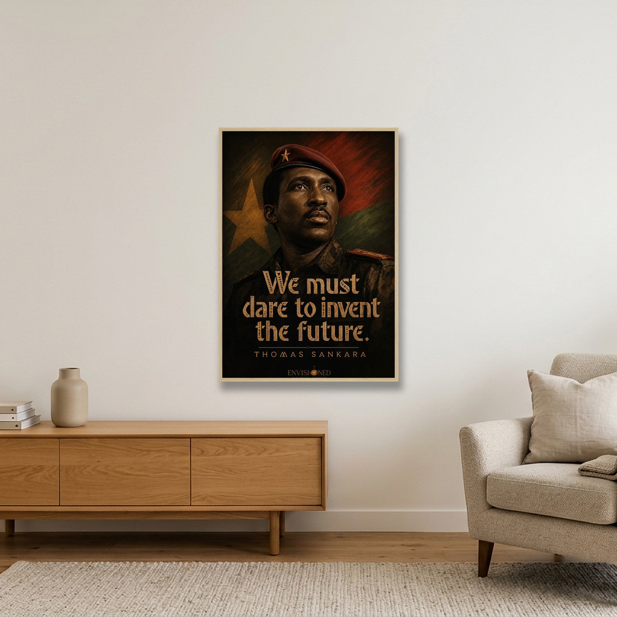 Thomas_sankara_Legacy_speaks — 70×100cm, 28×39" Oak Frame