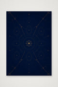 Navy Blue Celestial Wall Art, Gold Sacred Geometry Giclée Print — Star Gate — A4 (21×30cm, 8×12") Print only