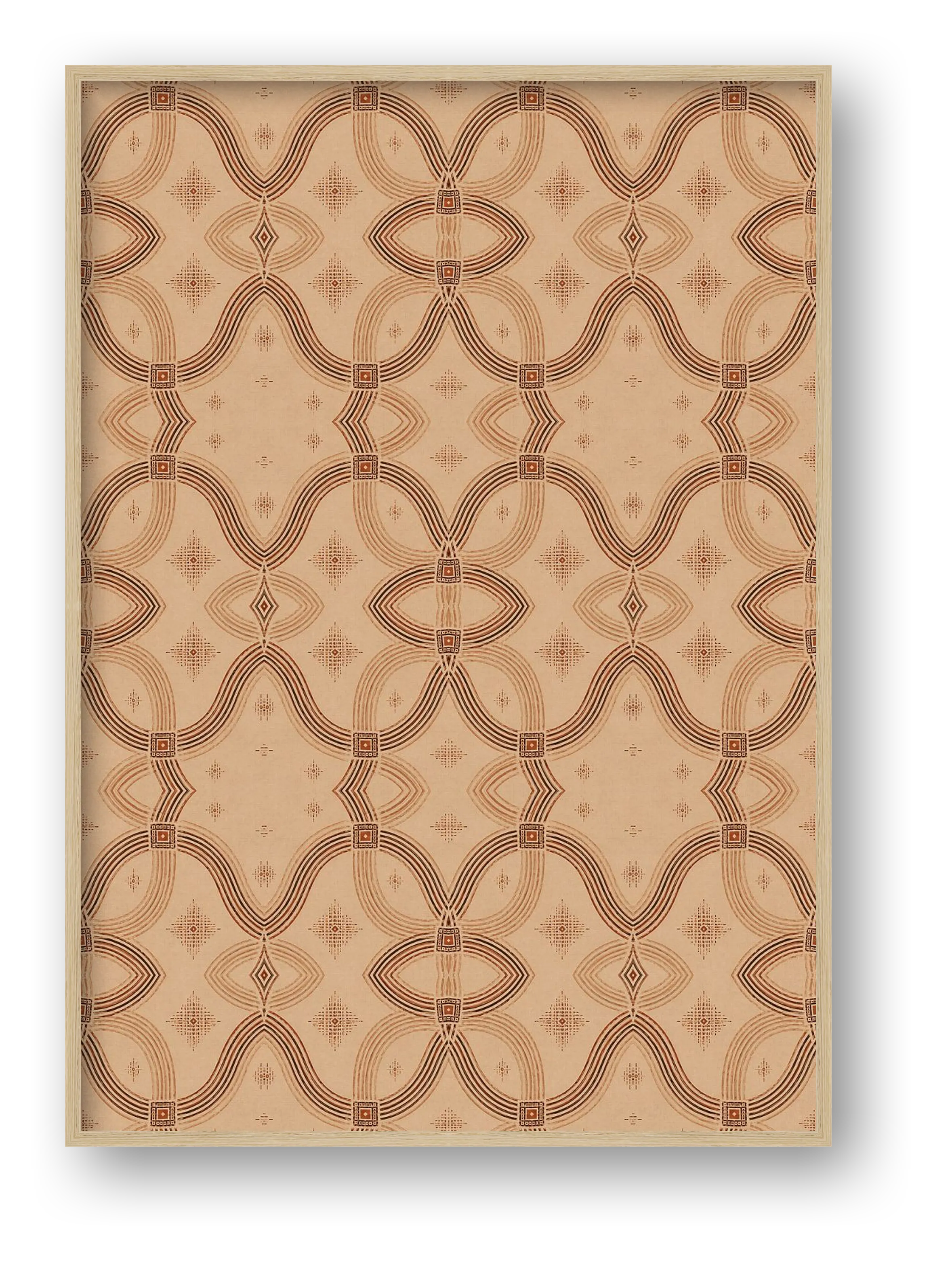 Zebra Rhythm Terracotta — framed