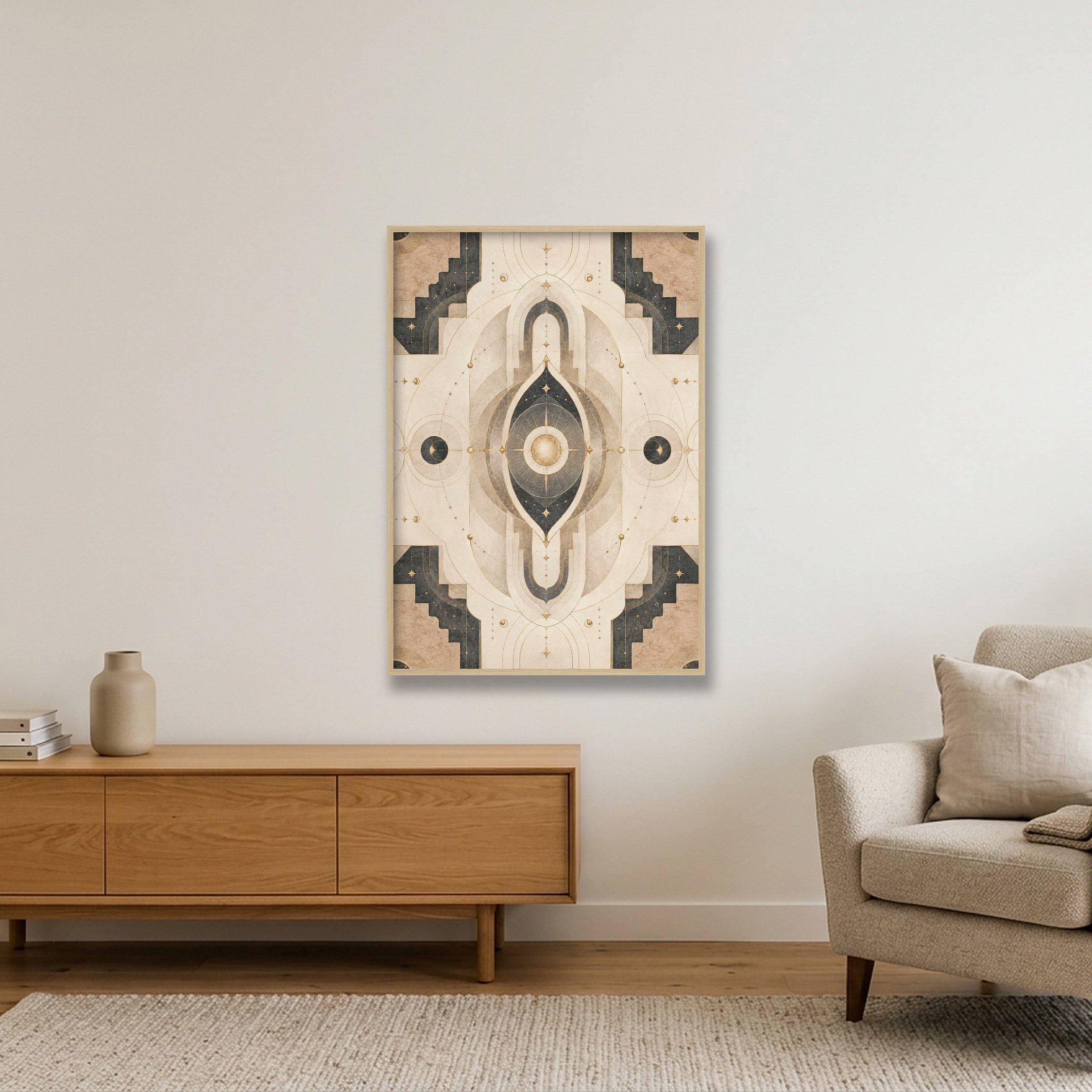 Aura Gate Sacred Atmosphere — 70×100cm, 28×39" Oak Frame