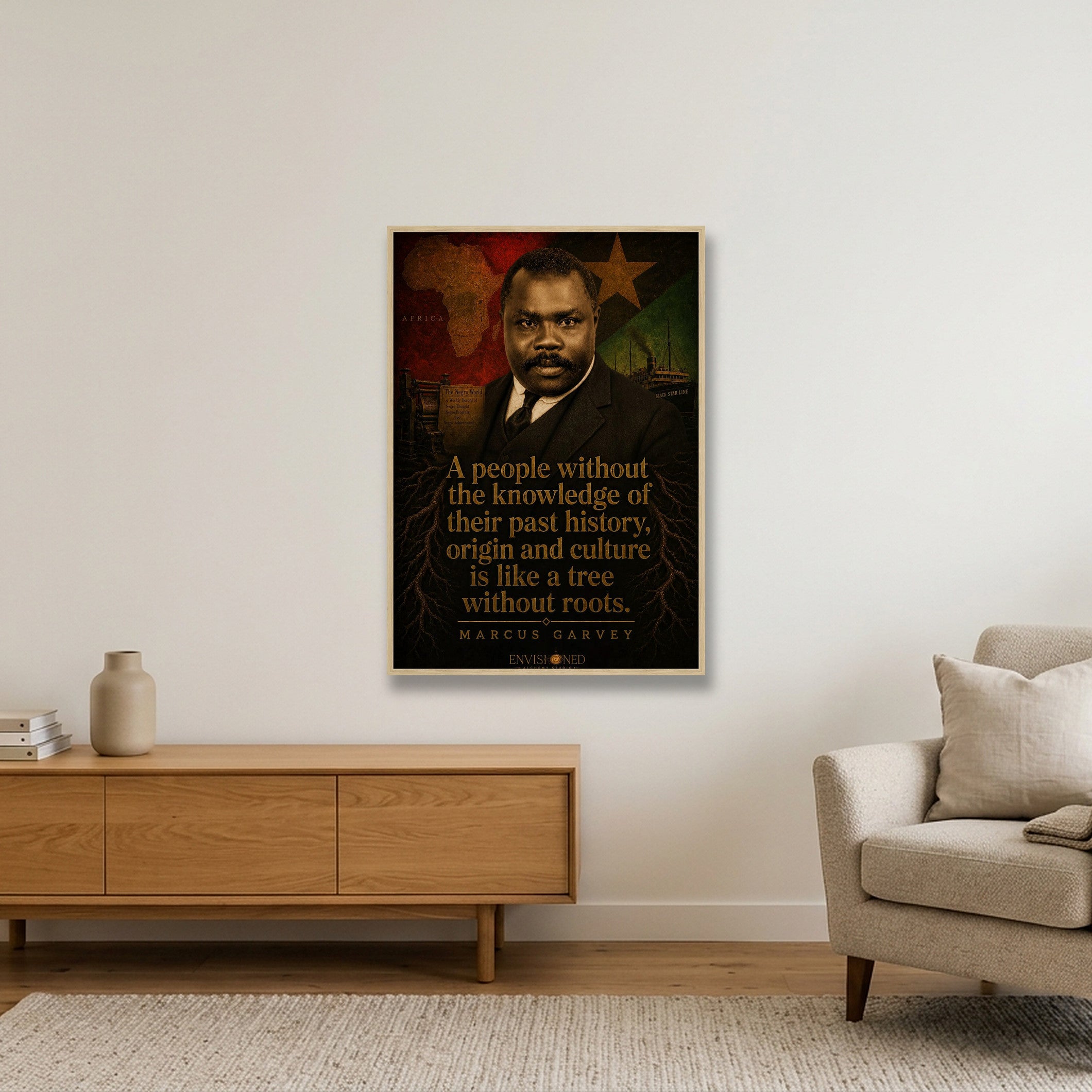 Marcus_Garvey_Legacy_speaks — 70×100cm, 28×39" Oak Frame