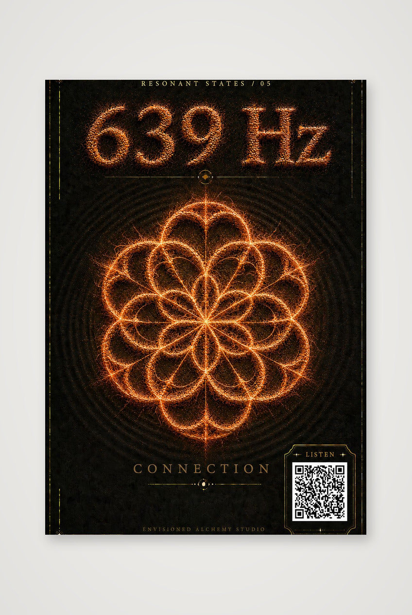 639 Hz Resonant States Frequency Cymatic Fine Art Print — A4 (21×30cm, 8×12") Print only