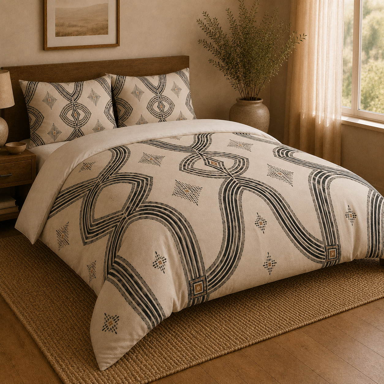Zebra Rhythm – Monochrome Loom – Duvet Cover