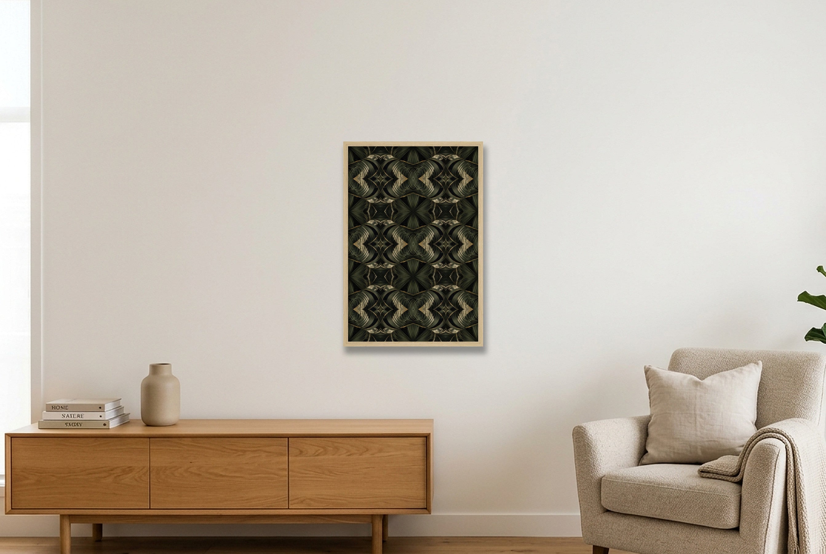 Palm_Shadow Botanical_Archive — 40×60cm, 16×24" Oak Frame