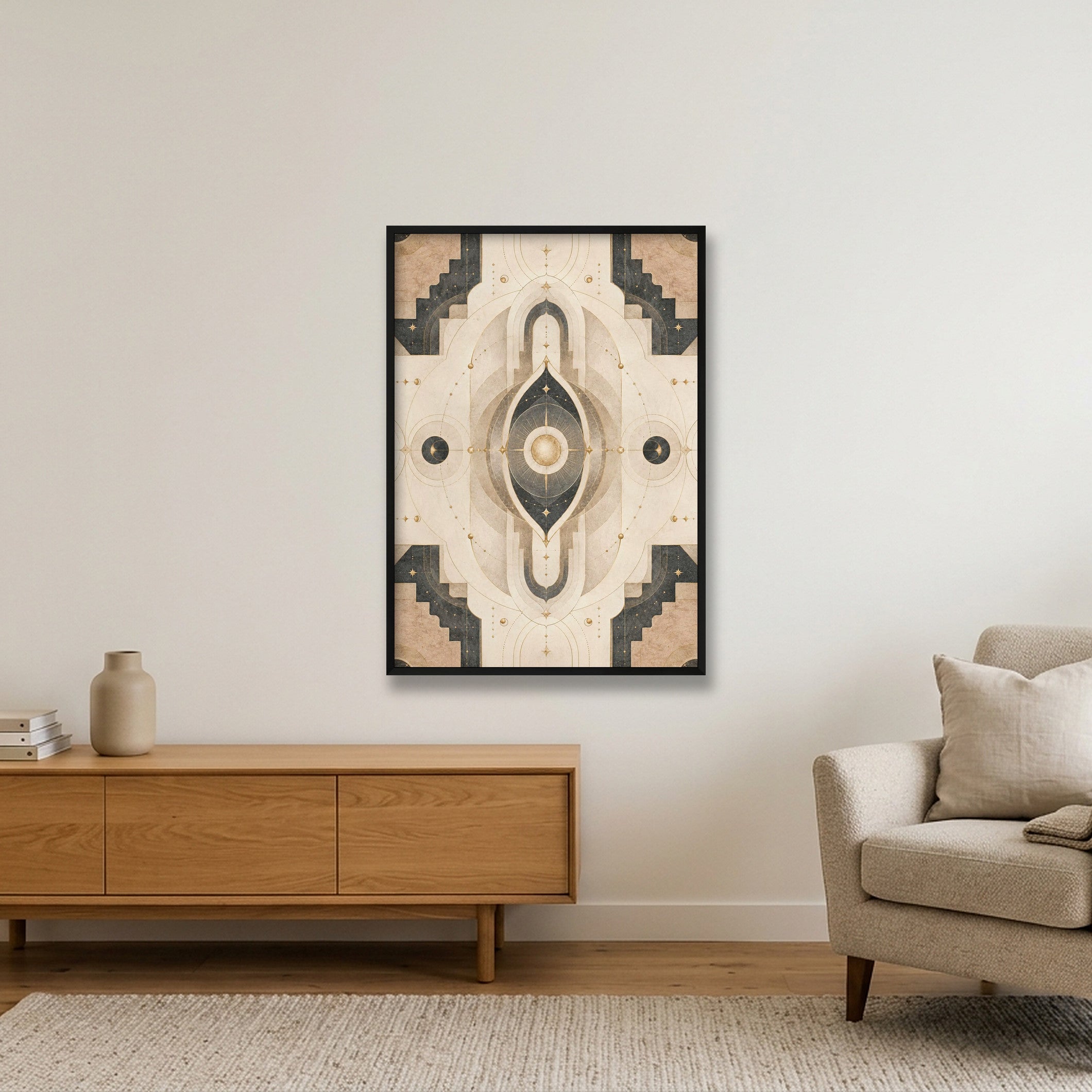 Aura Gate Sacred Atmosphere — 70×100cm, 28×39" Black Frame