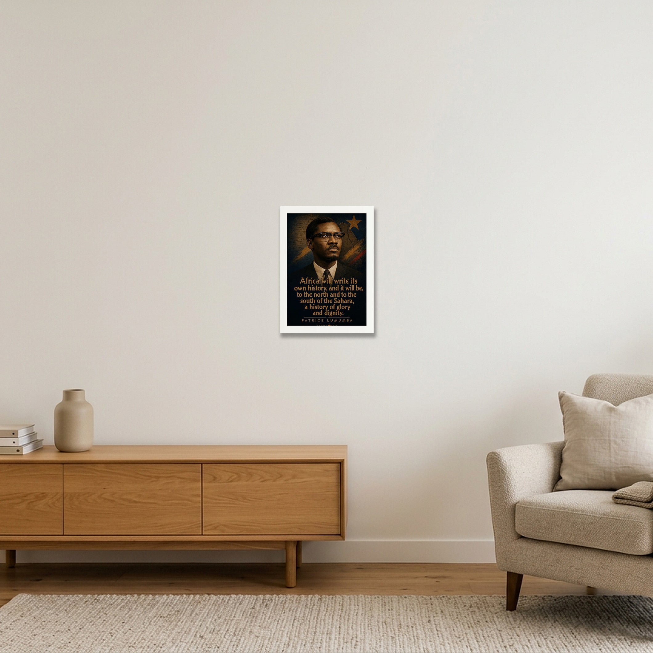 Patrice_Lumumba_Legacy_speaks — A4 (21×30cm, 8×12") White Frame