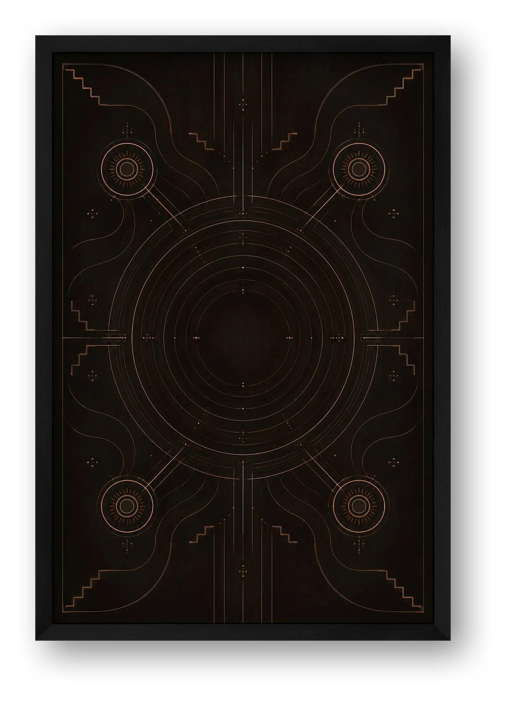 Solar Script Midnight Atlas — framed