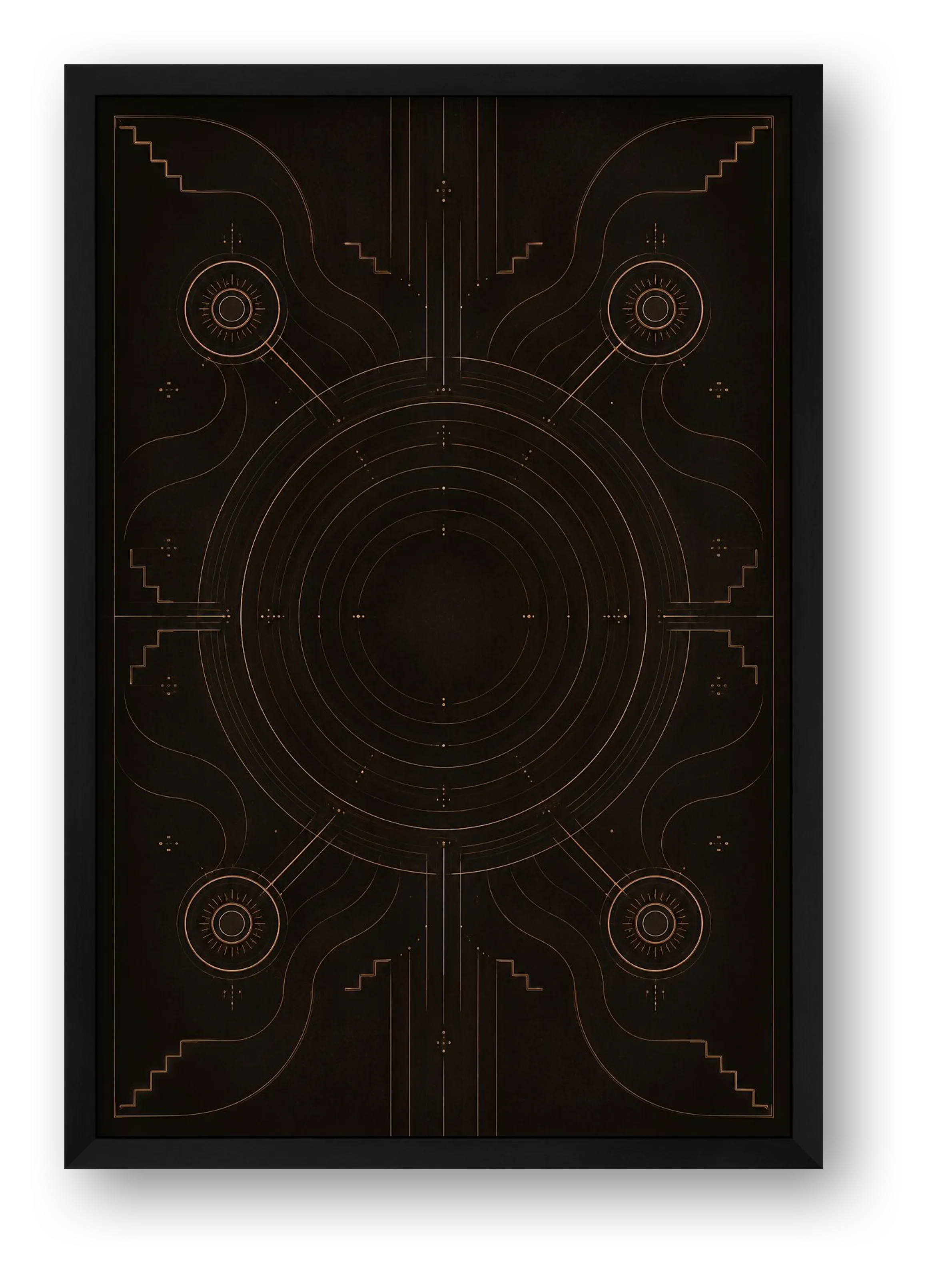 Solar Script Midnight Atlas — framed