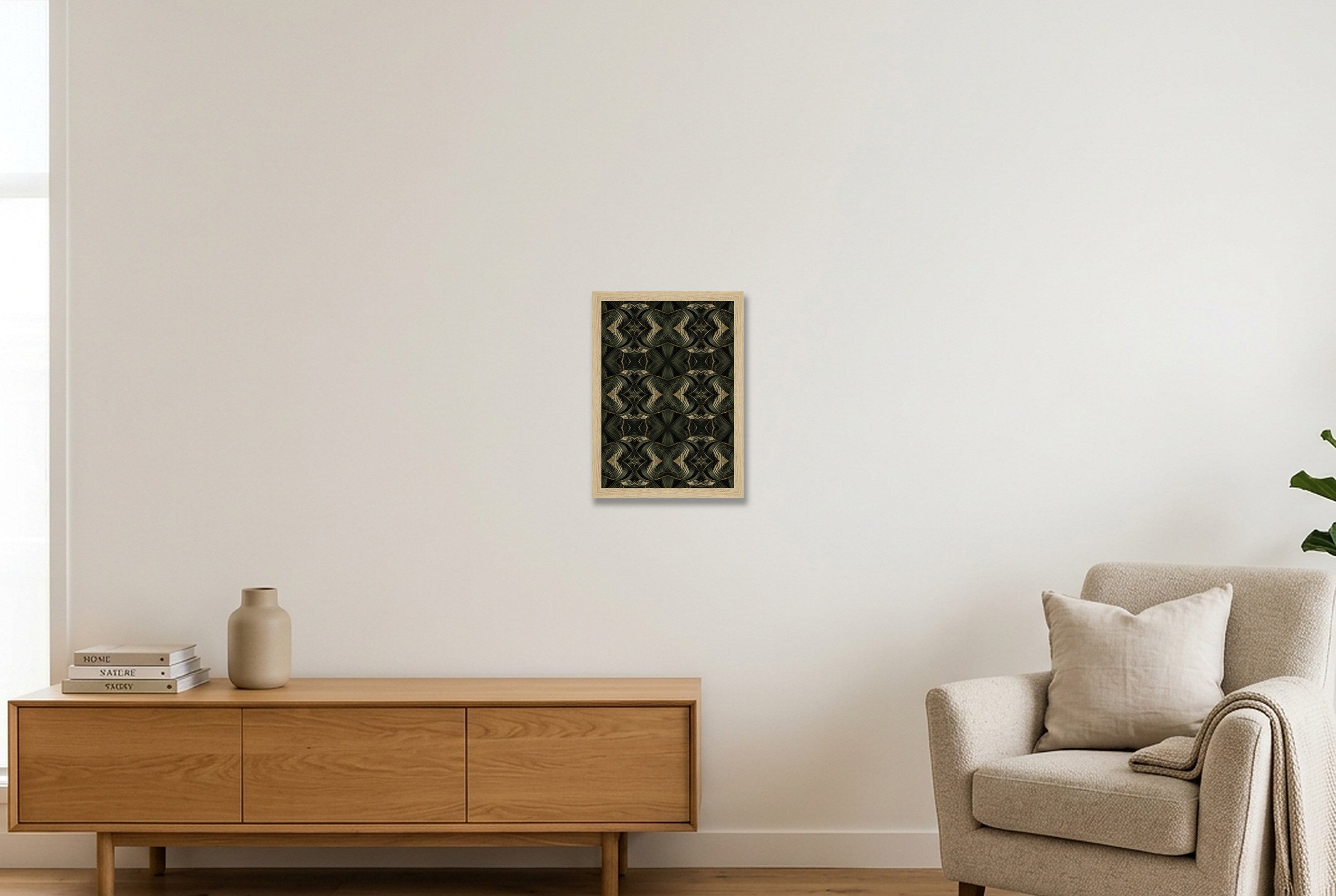 Palm_Shadow Botanical_Archive — A4 (21×30cm, 8×12") Oak Frame