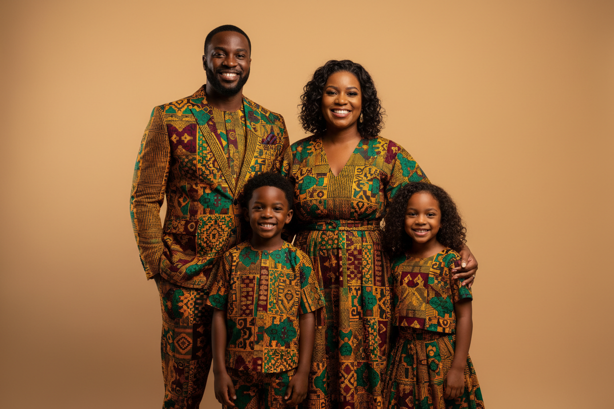 EAS Wearable Art — Family in Pan-African Kente