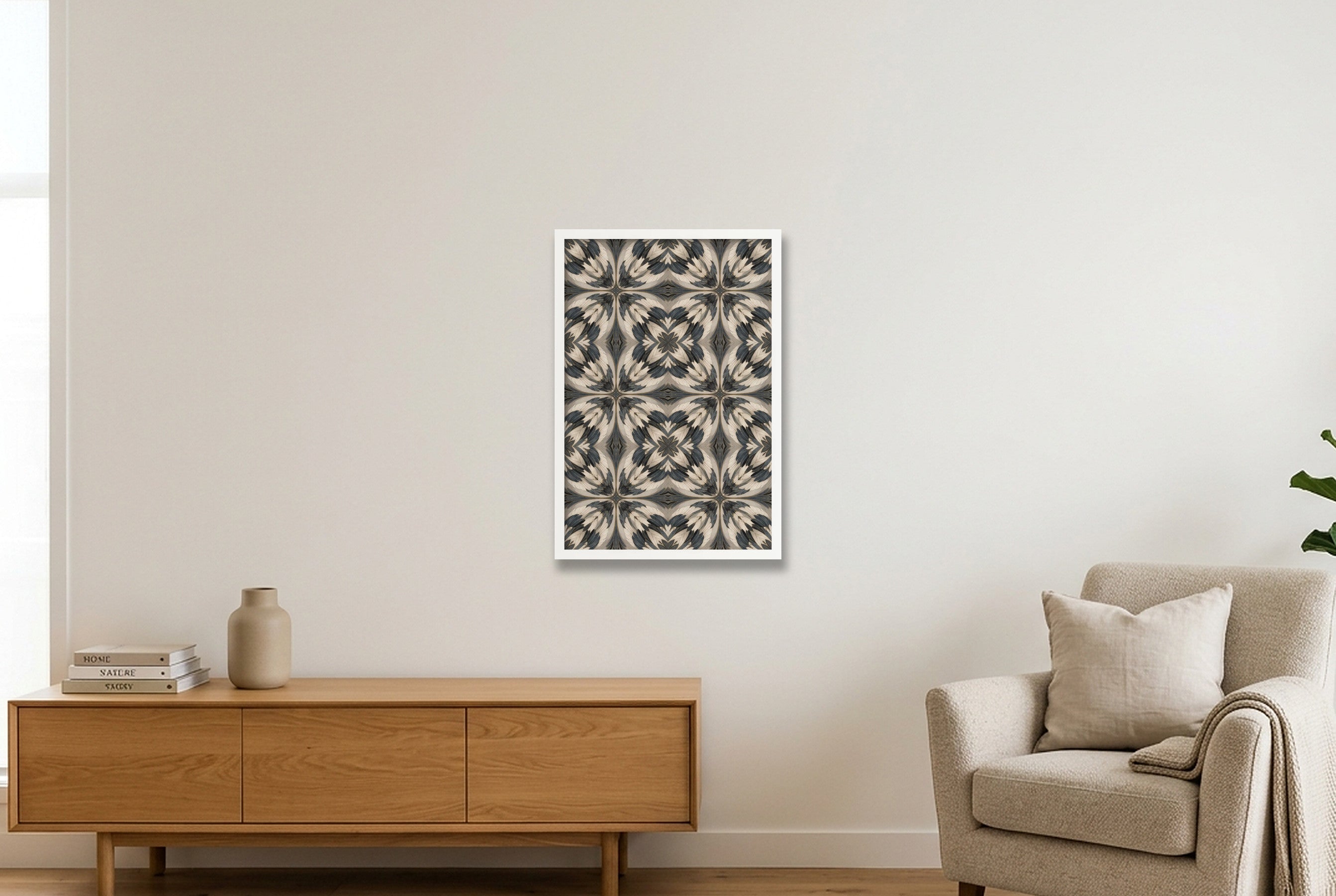 Crane Wing Animal Signal — 40×60cm, 16×24" White Frame