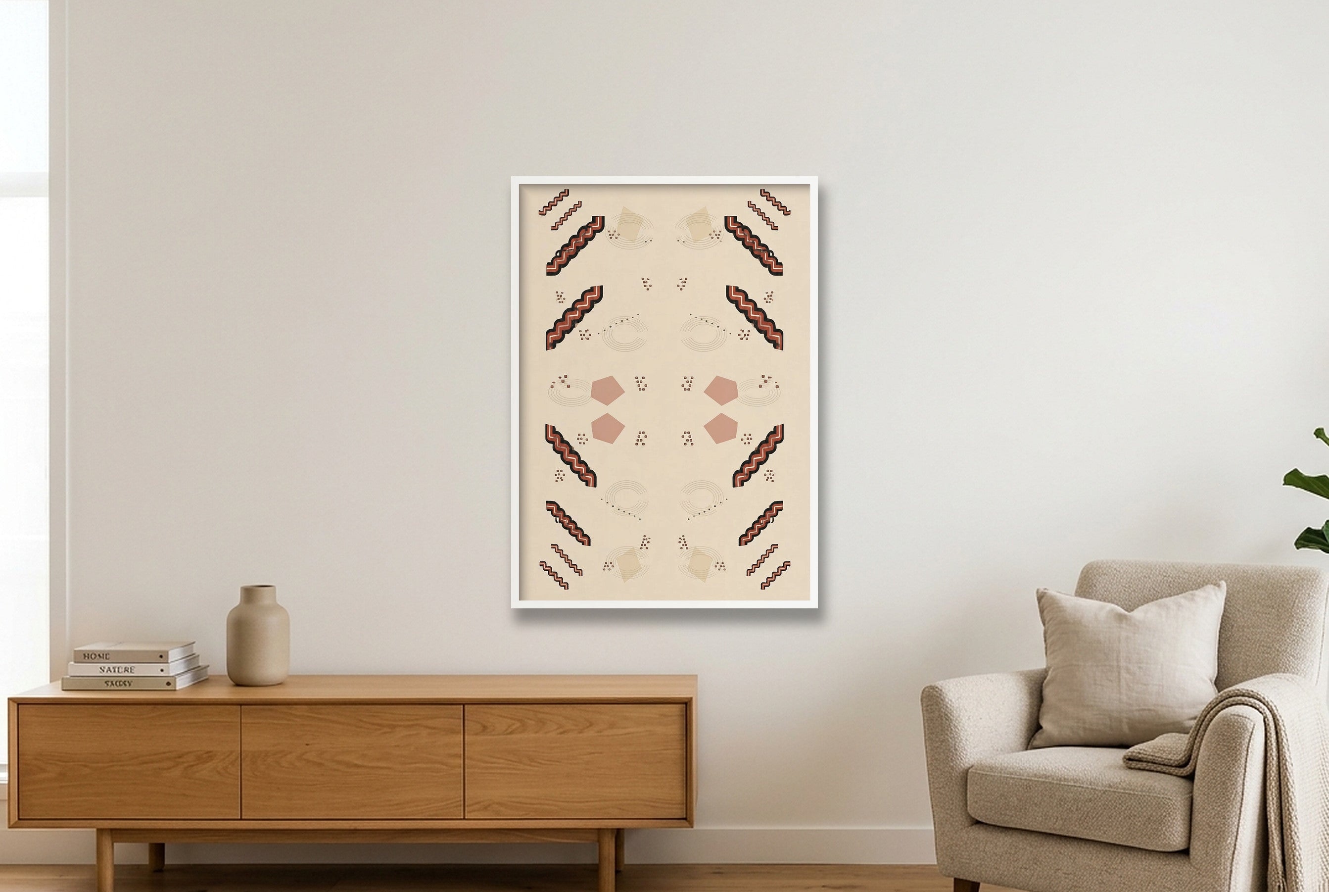 Sankofa Steps Earthline — 70×100cm, 28×39" White Frame
