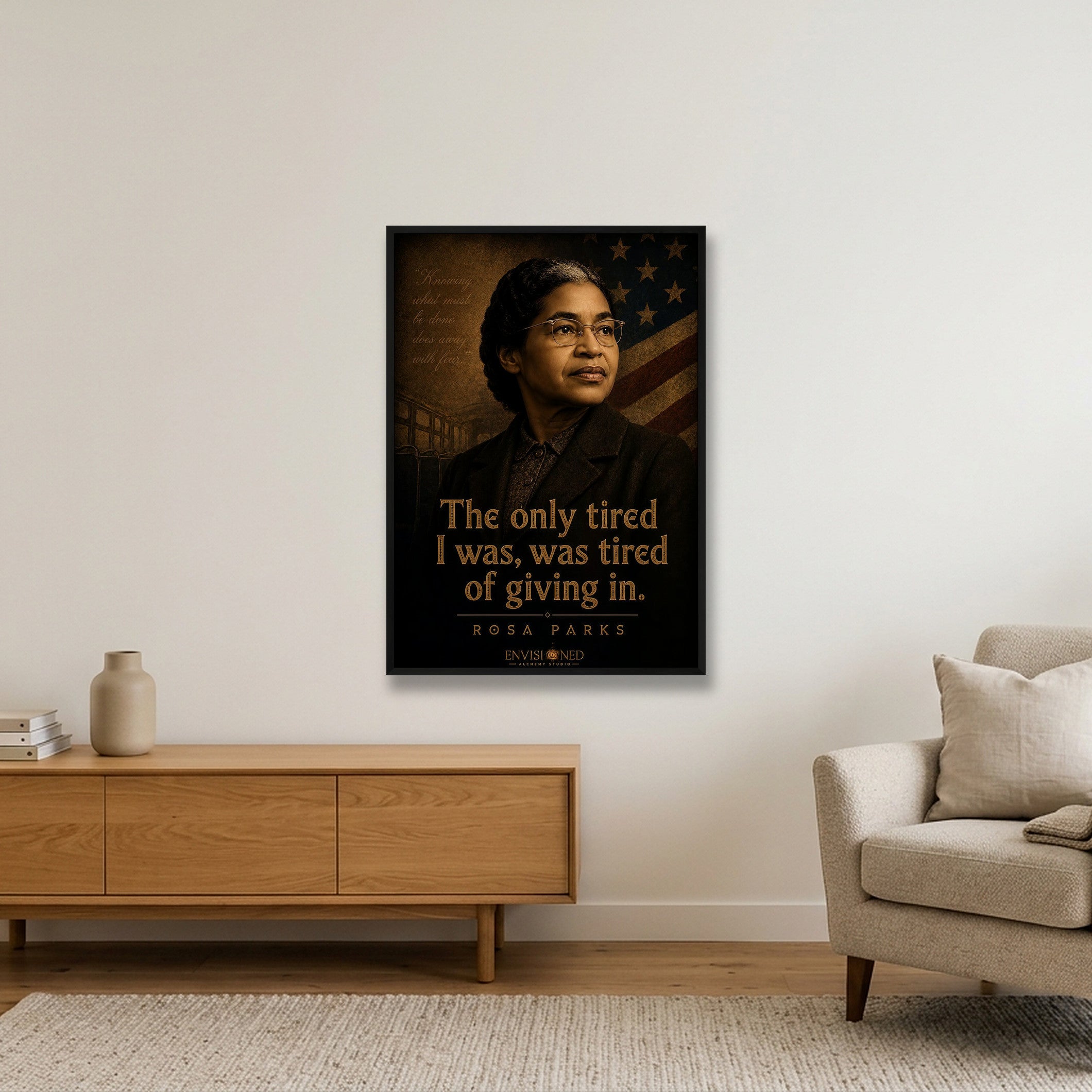 Rosa_parks_Legacy_speaks — 70×100cm, 28×39" Black Frame