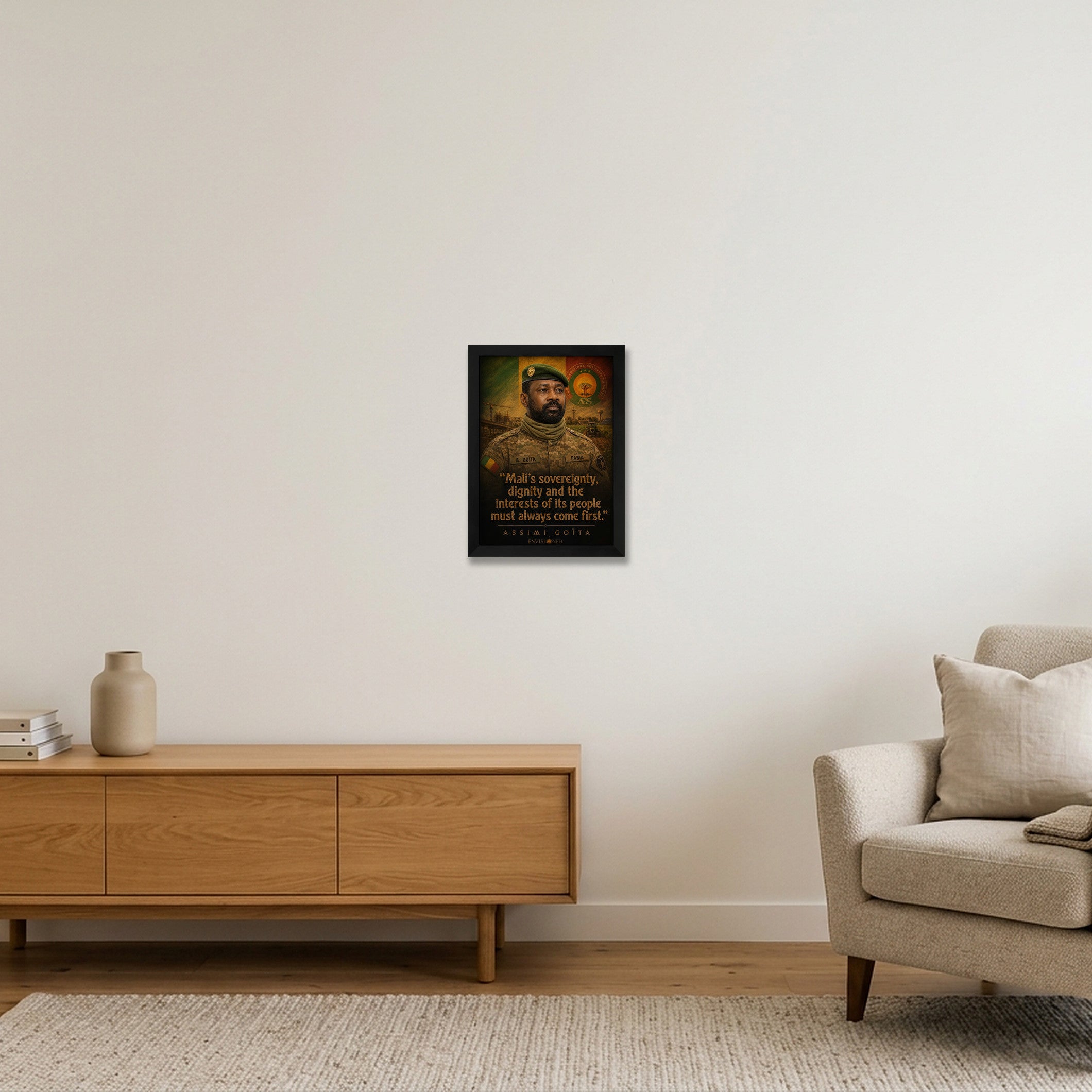 Assimi_Goita_Legacy_speaks — A4 (21×30cm, 8×12") Black Frame