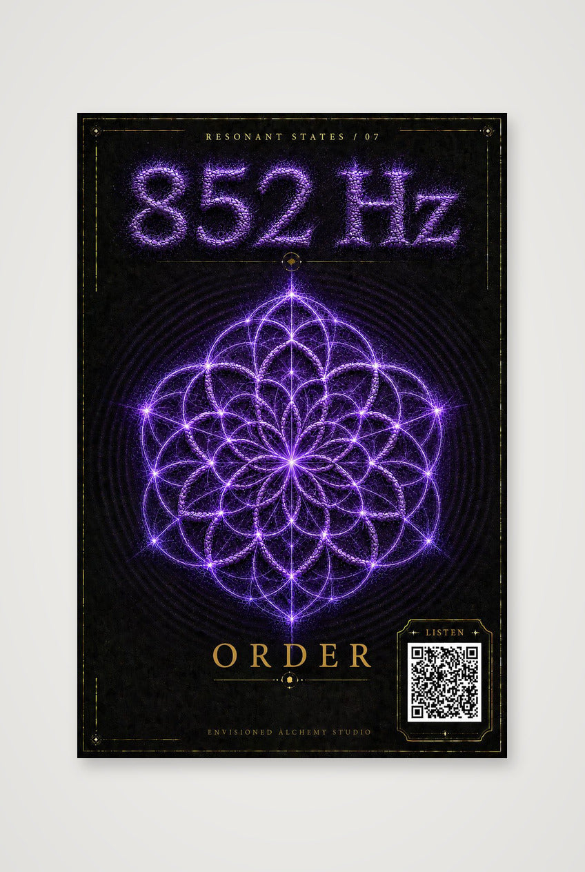 852 Hz Resonant States Frequency Cymatic Fine Art Print — 30×45cm, 12×18" Print only