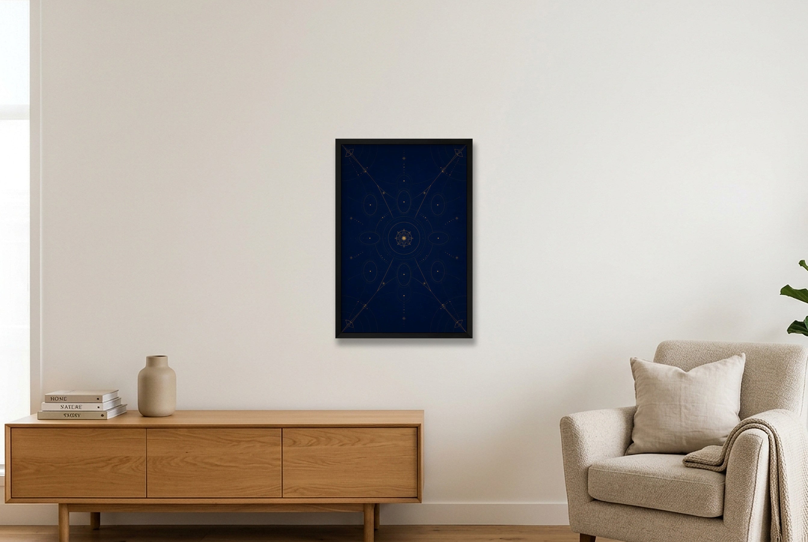 Star Gate Midnight Atlas — 40×60cm, 16×24" Black Frame