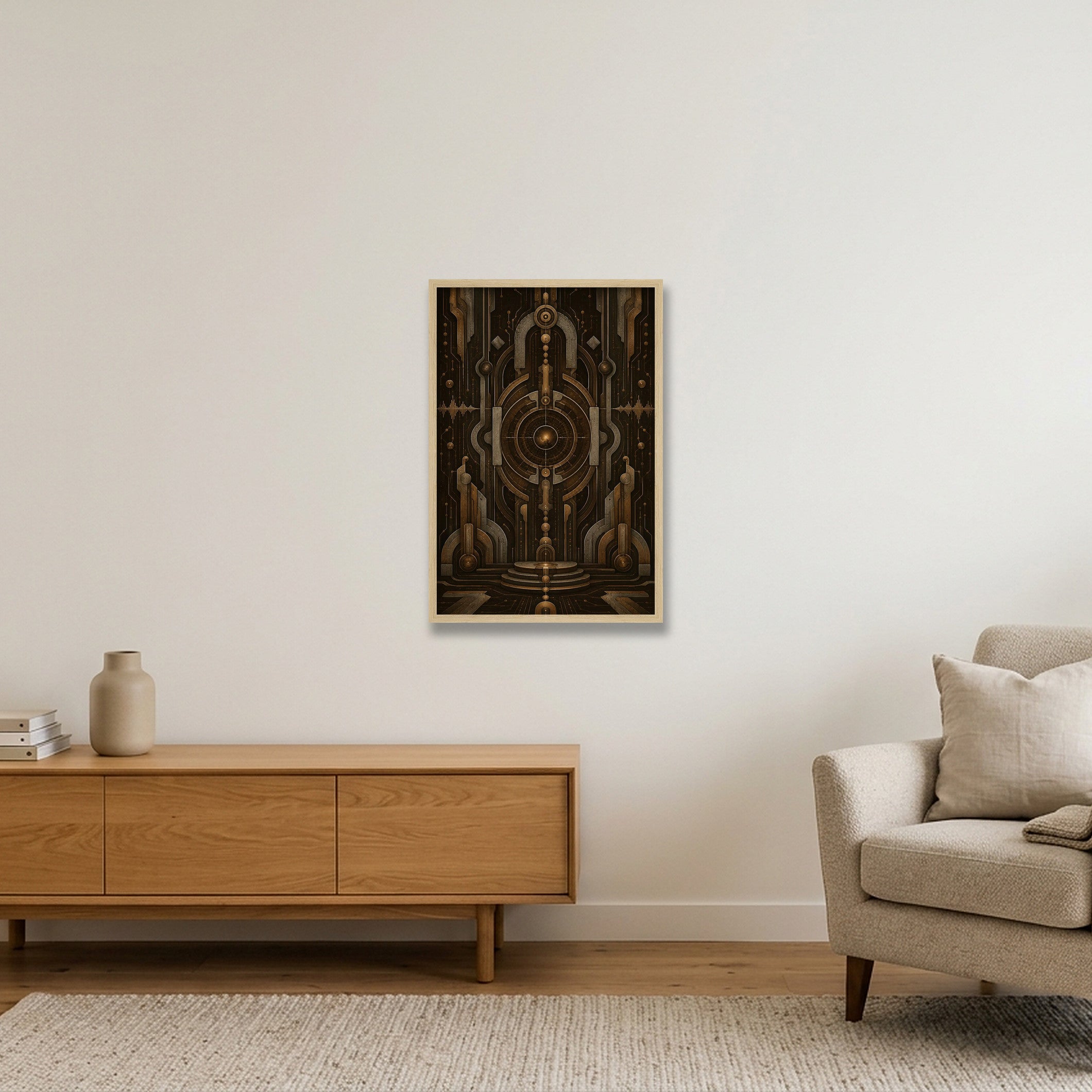 Bronze Portal Afro Future Archive — 40×60cm, 16×24" Oak Frame