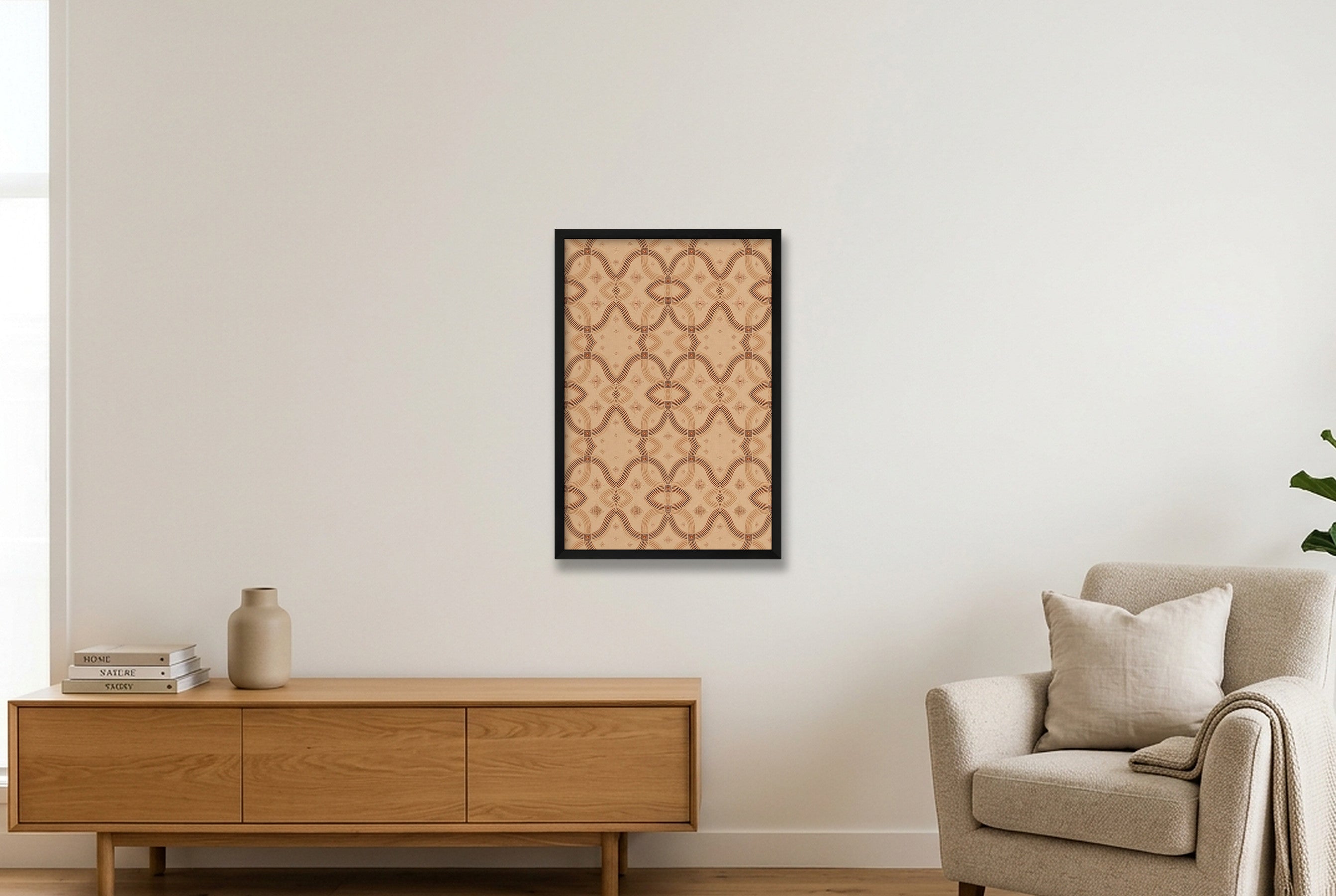 Zebra Rhythm Terracotta Junction — 40×60cm, 16×24" Black Frame