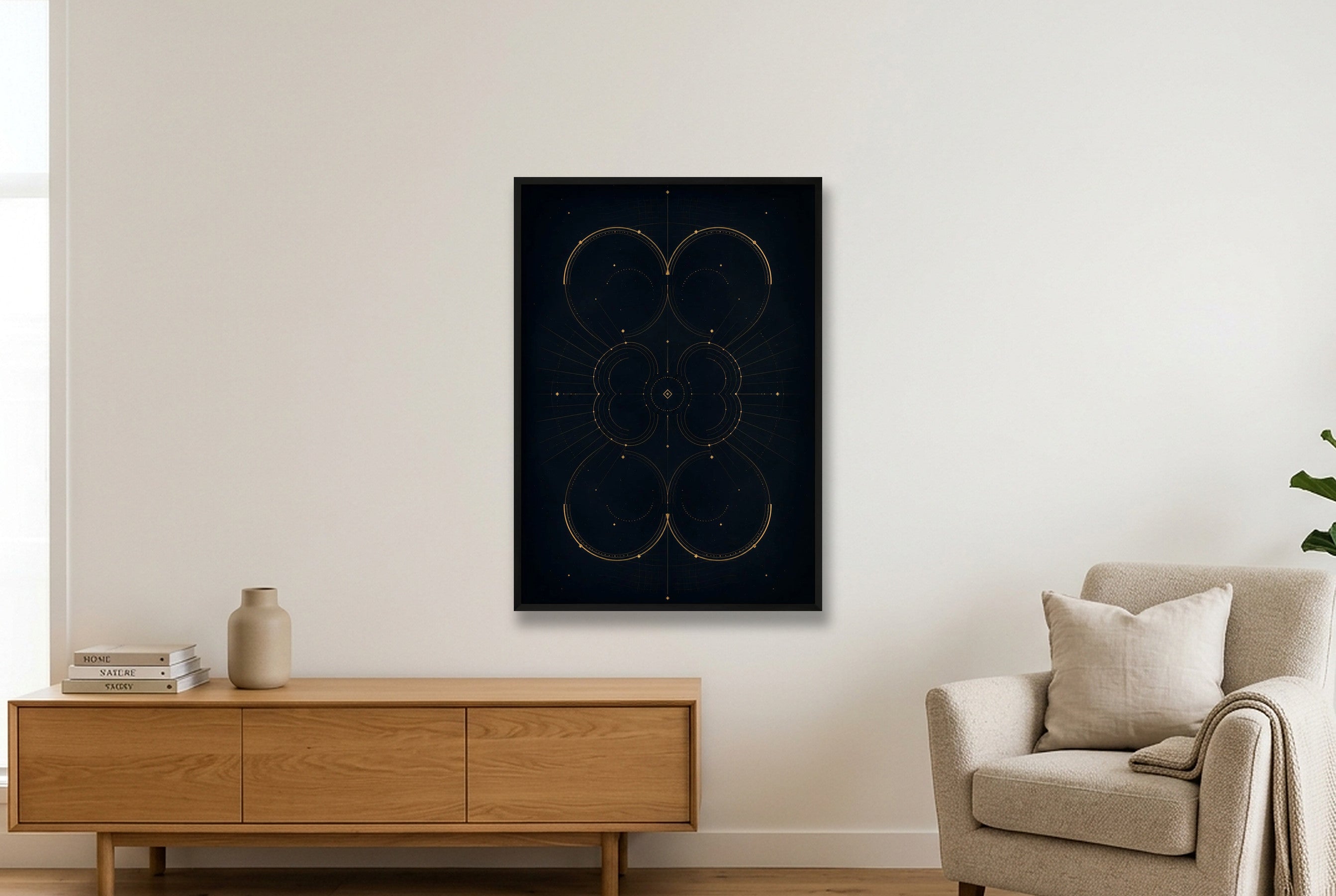 Obsidian Orbit Midnight Atlas — 70×100cm, 28×39" Black Frame
