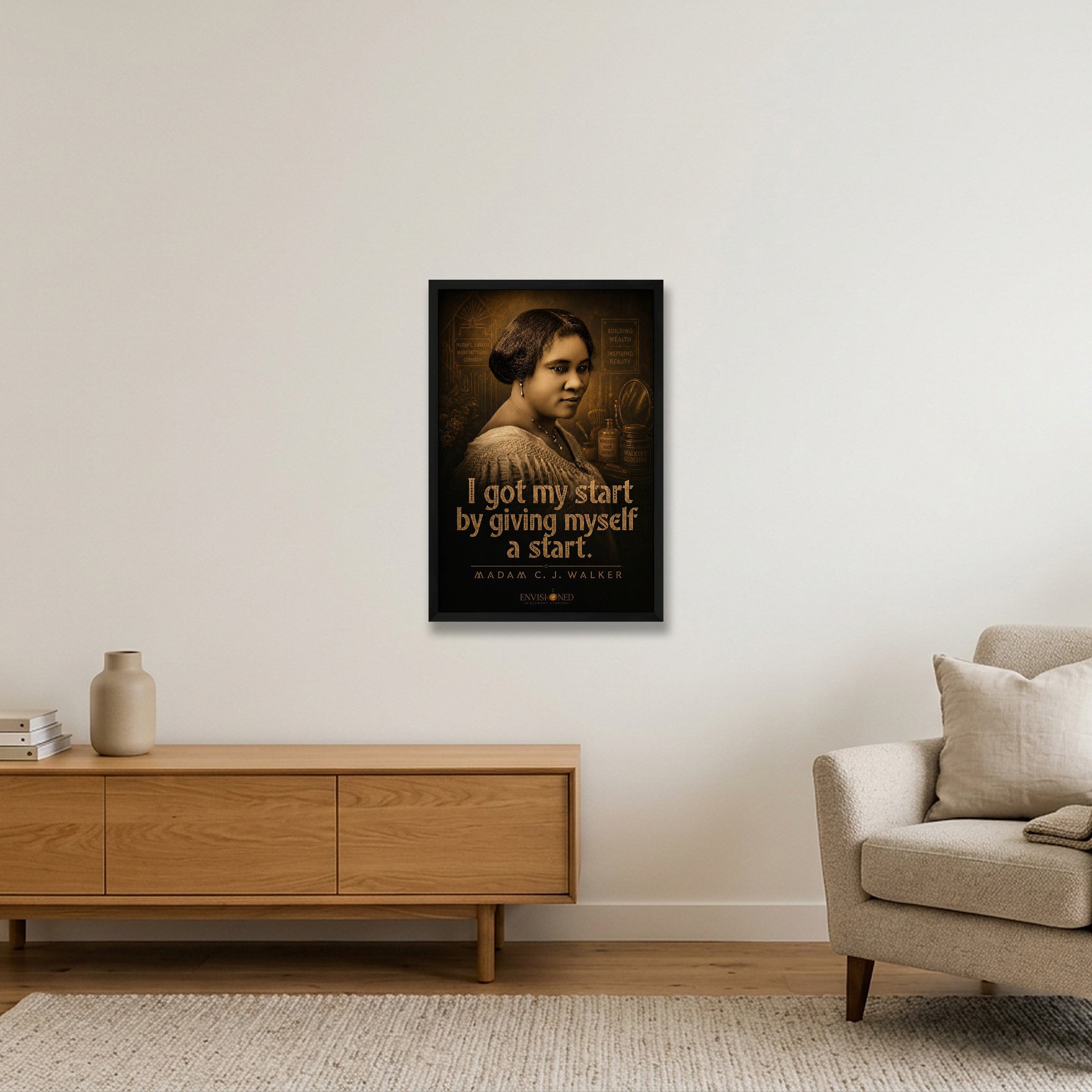 Madam_c_j_walker_Legacy_speaks — 40×60cm, 16×24" Black Frame