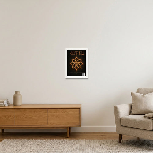 417 Hz Resonant States — Frequency Cymatic Fine Art Print — A4 (21×30cm, 8×12") White Frame