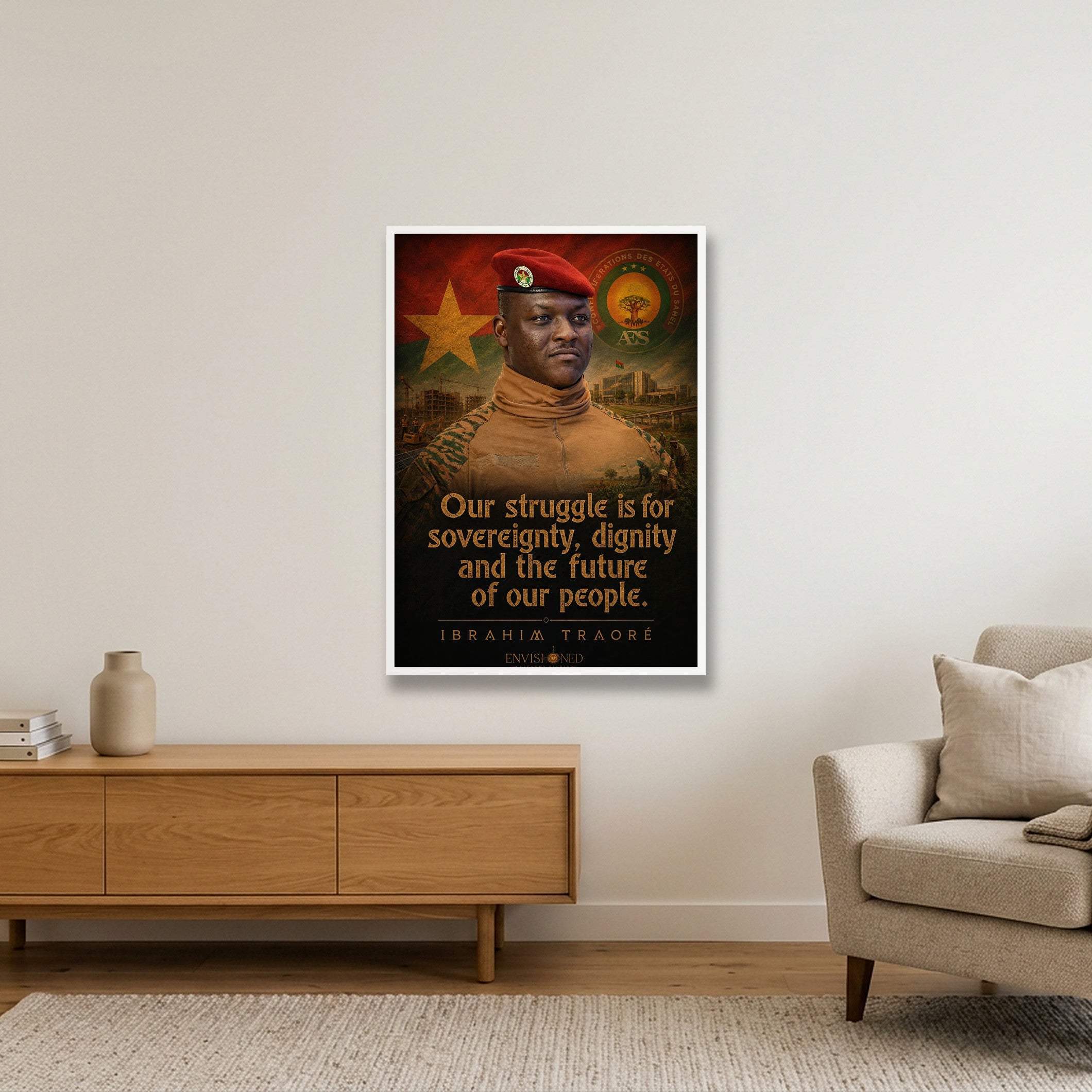 Ibrahim_Traore_Legacy_speaks — 70×100cm, 28×39" White Frame