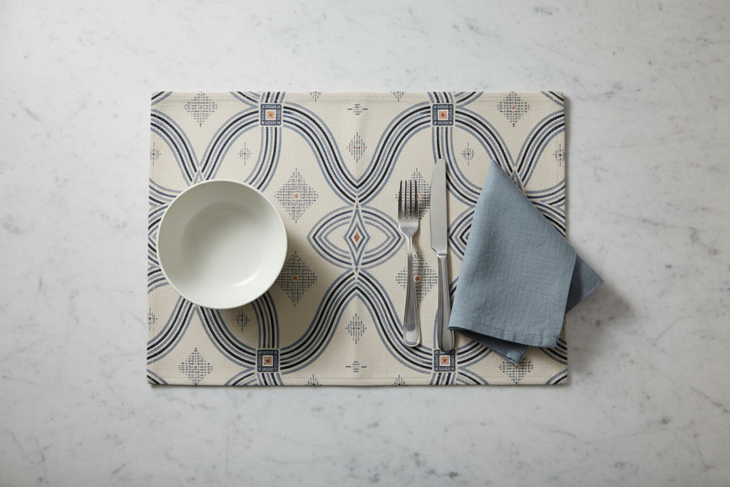 Indigo Weave Placemat — Flat Lay