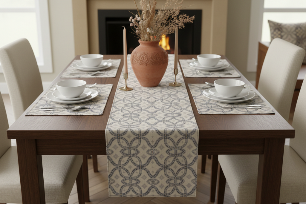 Indigo Weave — Placemat & Table Runner Set