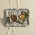 Indigo Weave Tray — Flat Lay