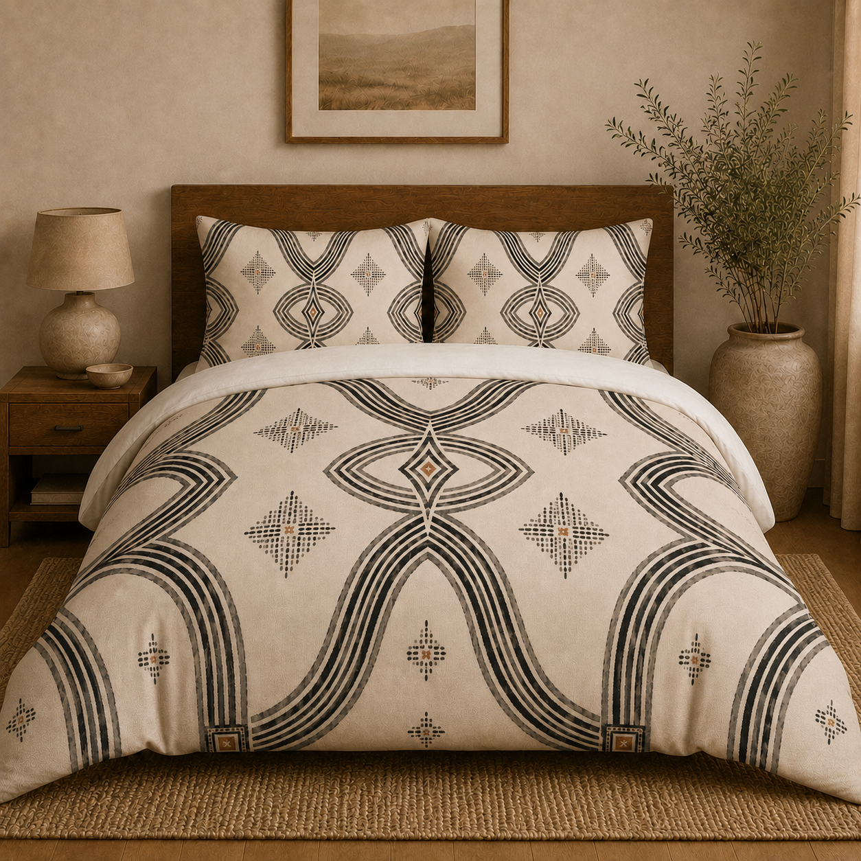 Zebra Rhythm – Monochrome Loom – Duvet Cover