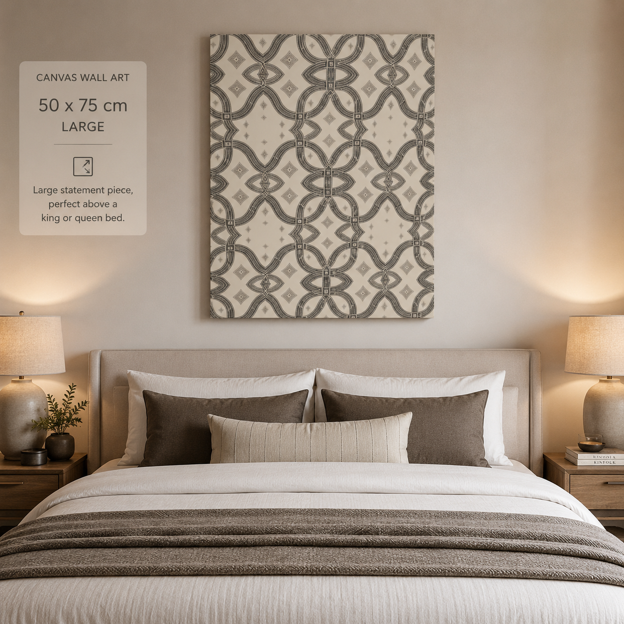 Zebra Rhythm – Monochrome Loom – Large Gallery Wrapped Canvas Print