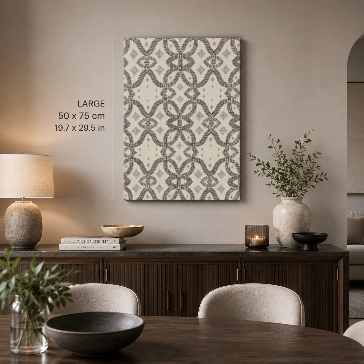 Zebra Rhythm – Monochrome Loom – Large Gallery Wrapped Canvas Print