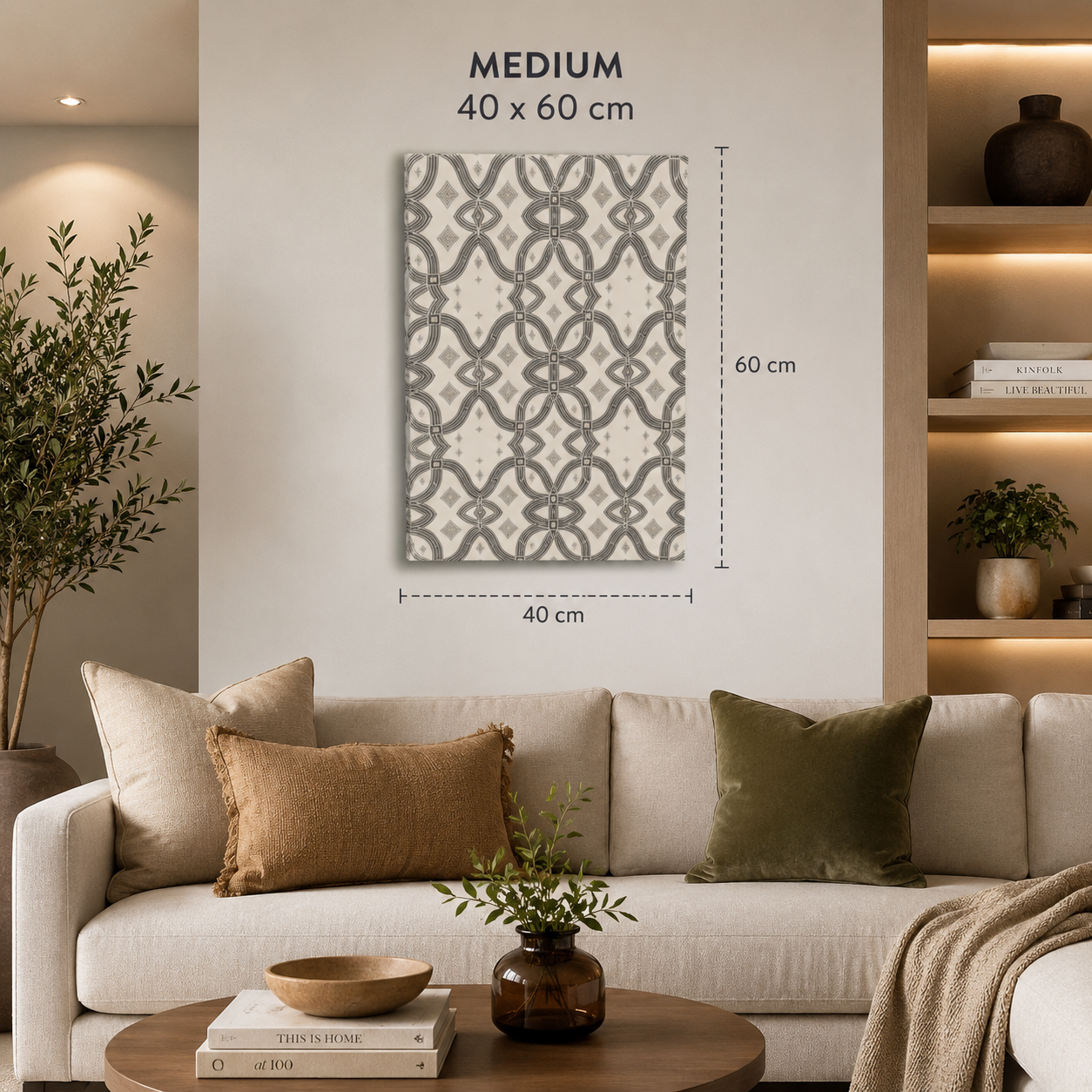 Zebra Rhythm – Monochrome Loom – Medium Gallery Wrapped Canvas Print