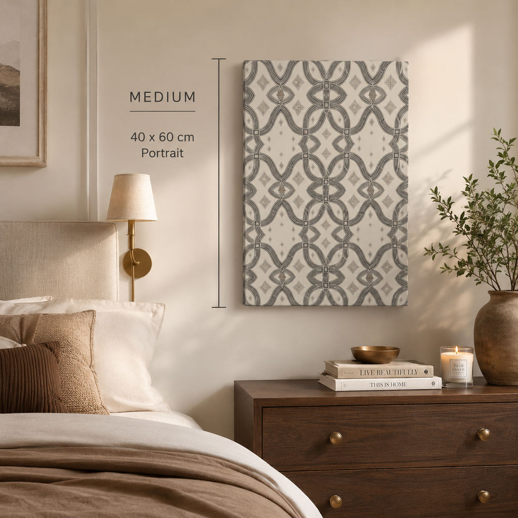 Zebra Rhythm – Monochrome Loom – Medium Gallery Wrapped Canvas Print