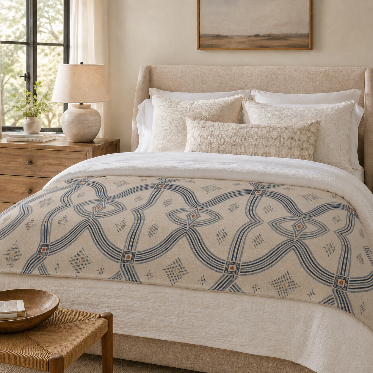 Zebra Rhythm – Indigo Weave – Cotton Throw