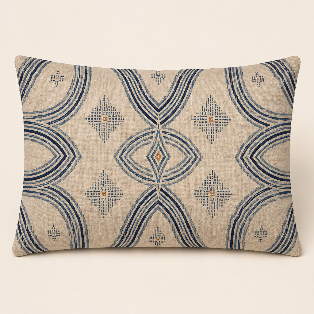 Zebra Rhythm Indigo Weave — Duvet Cover