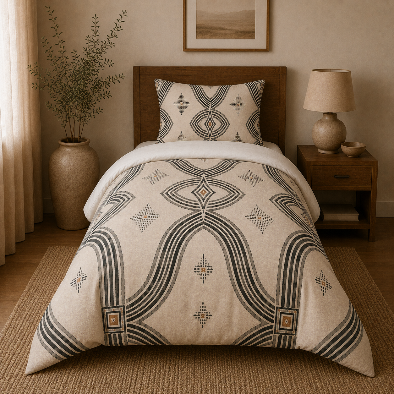 Zebra Rhythm – Monochrome Loom – Duvet Cover