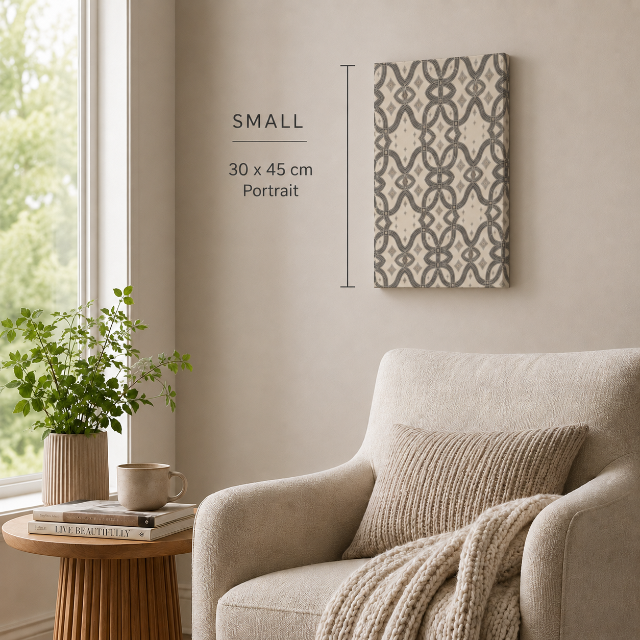 Zebra Rhythm – Monochrome Loom – Small Gallery Wrapped Canvas Print