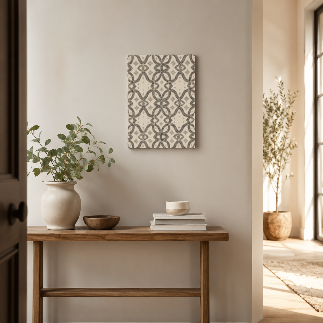 Zebra Rhythm – Monochrome Loom – Small Gallery Wrapped Canvas Print