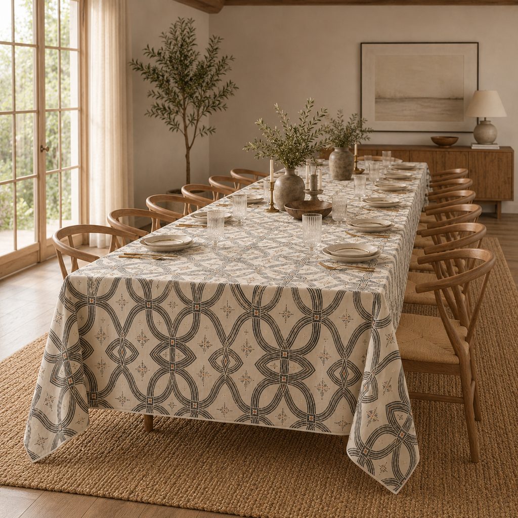 Zebra Rhythm – Monochrome Loom – Tablecloth